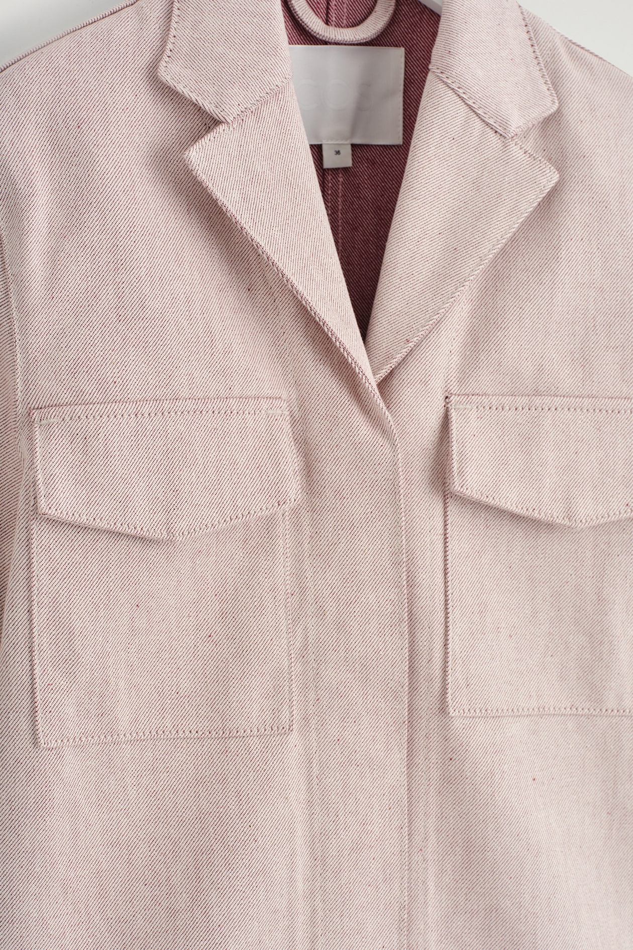 DENIM UTILITY JACKET — LIGHT PINK