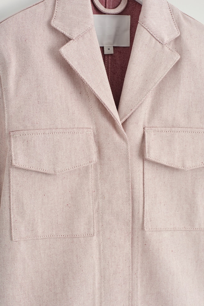 DENIM UTILITY JACKET — LIGHT PINK