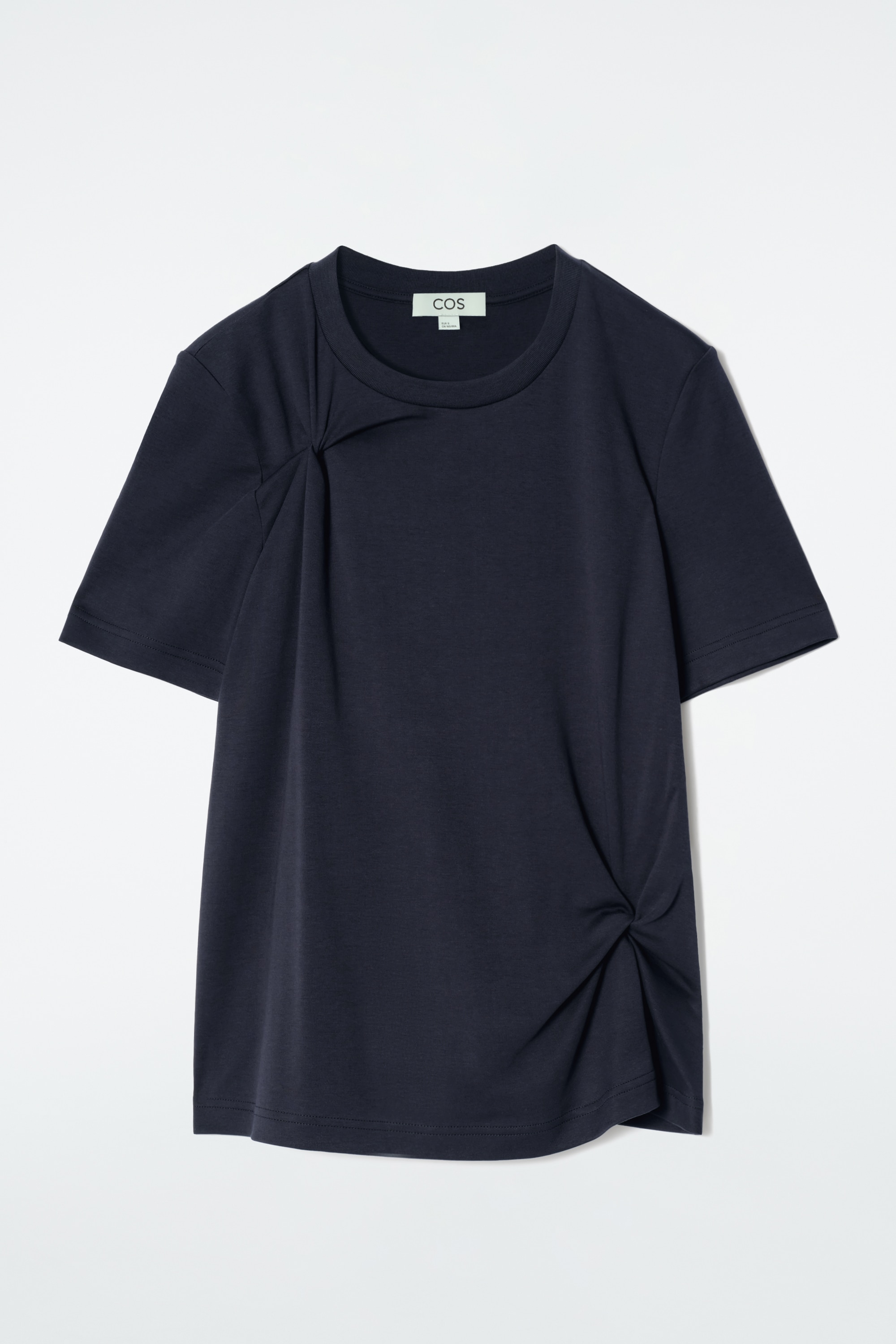 TRIČKO S UZLOVÝM DETAILEN - TMAVĚ MODRÁ/ČERVENÁ