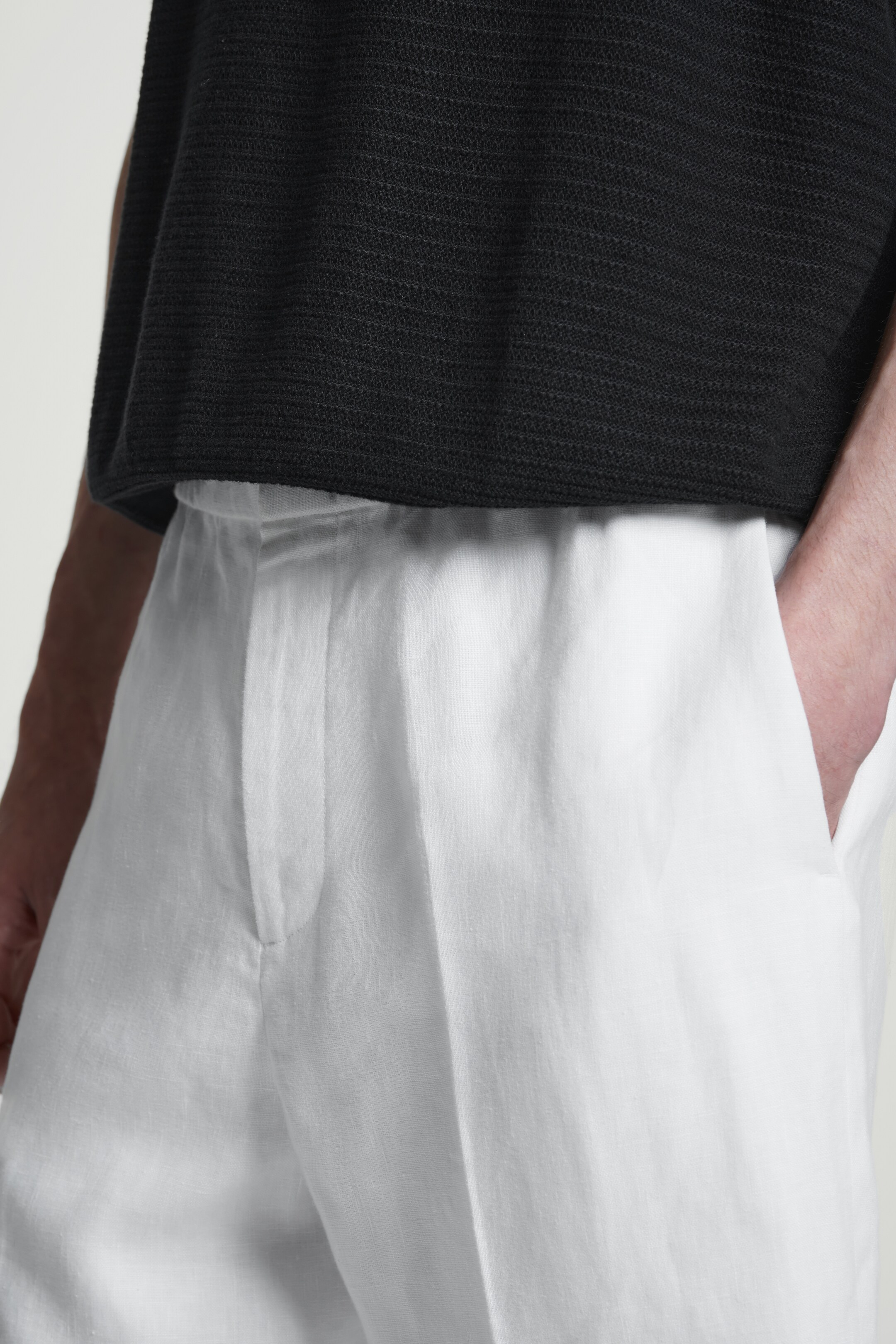 Agrandir l'image: SHORT TAILLE ÉLASTIQUÉE EN LIN - BLANC - HOMME | H&M CH 3