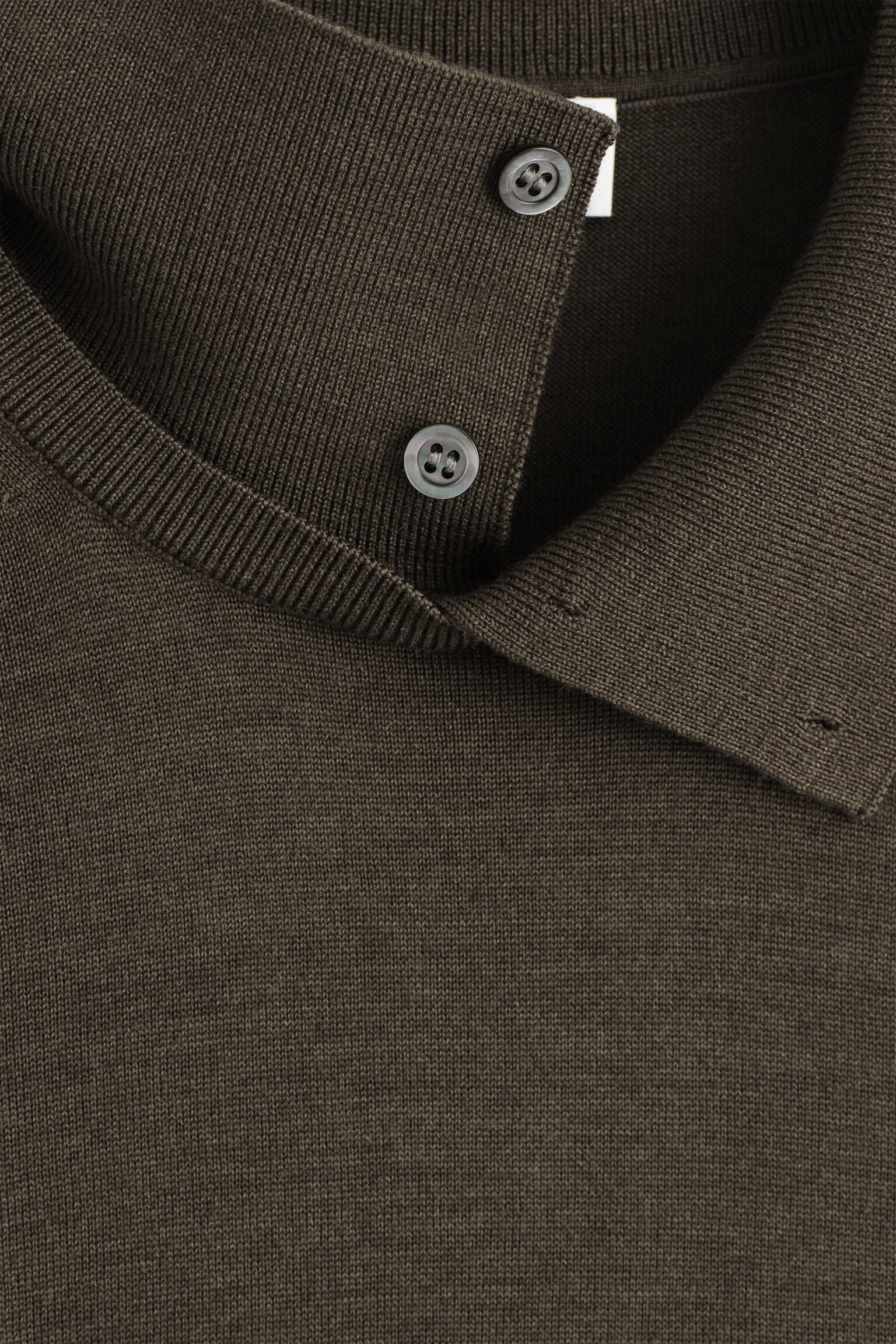 PULL À COL BOUTONNÉ EN LAINE MÉRINOS - BRUN - 7