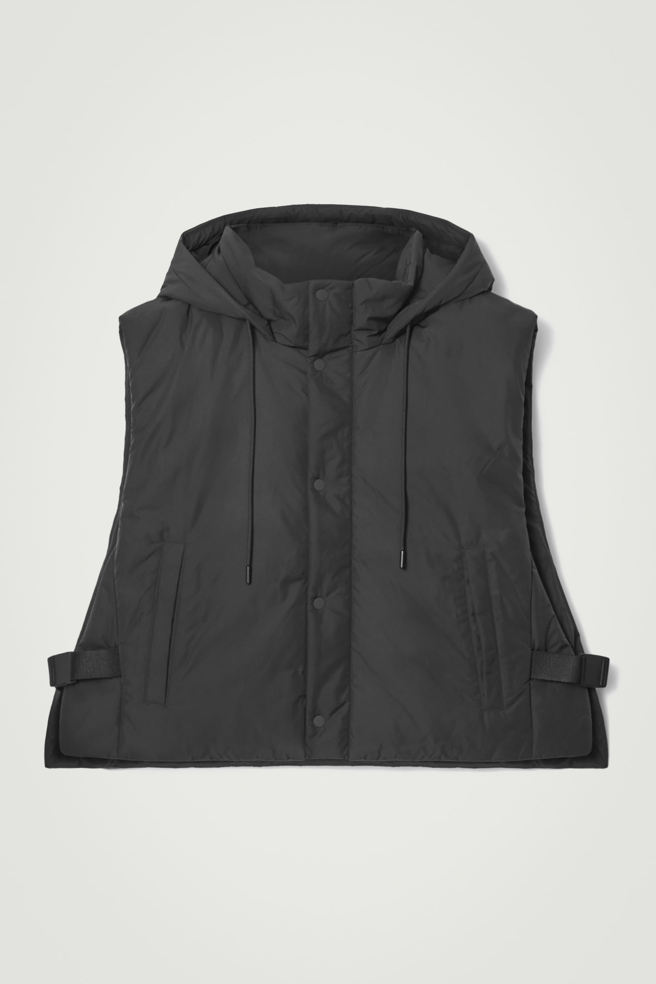 View larger image: BUCKLED-SIDE PADDED HOODED GILET - BLACK - Men | H&M GB 1