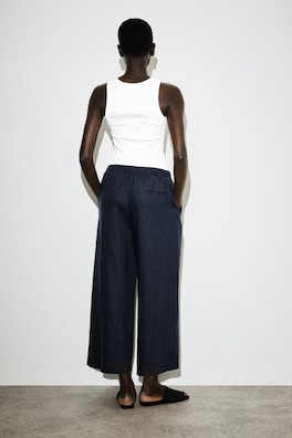 LINEN CULOTTES — NAVY 4