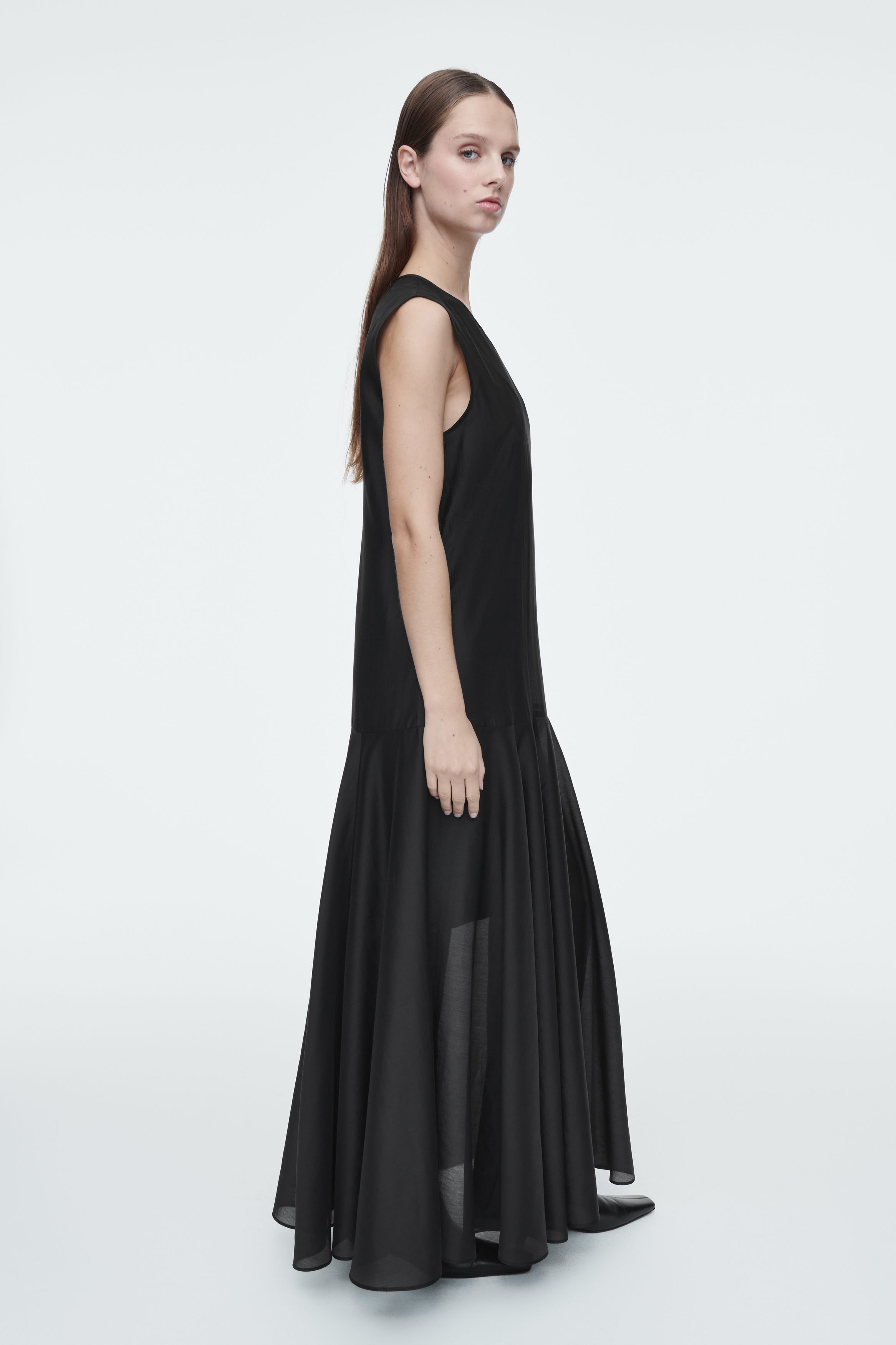 SHEER MAXI DRESS - BLACK | COS