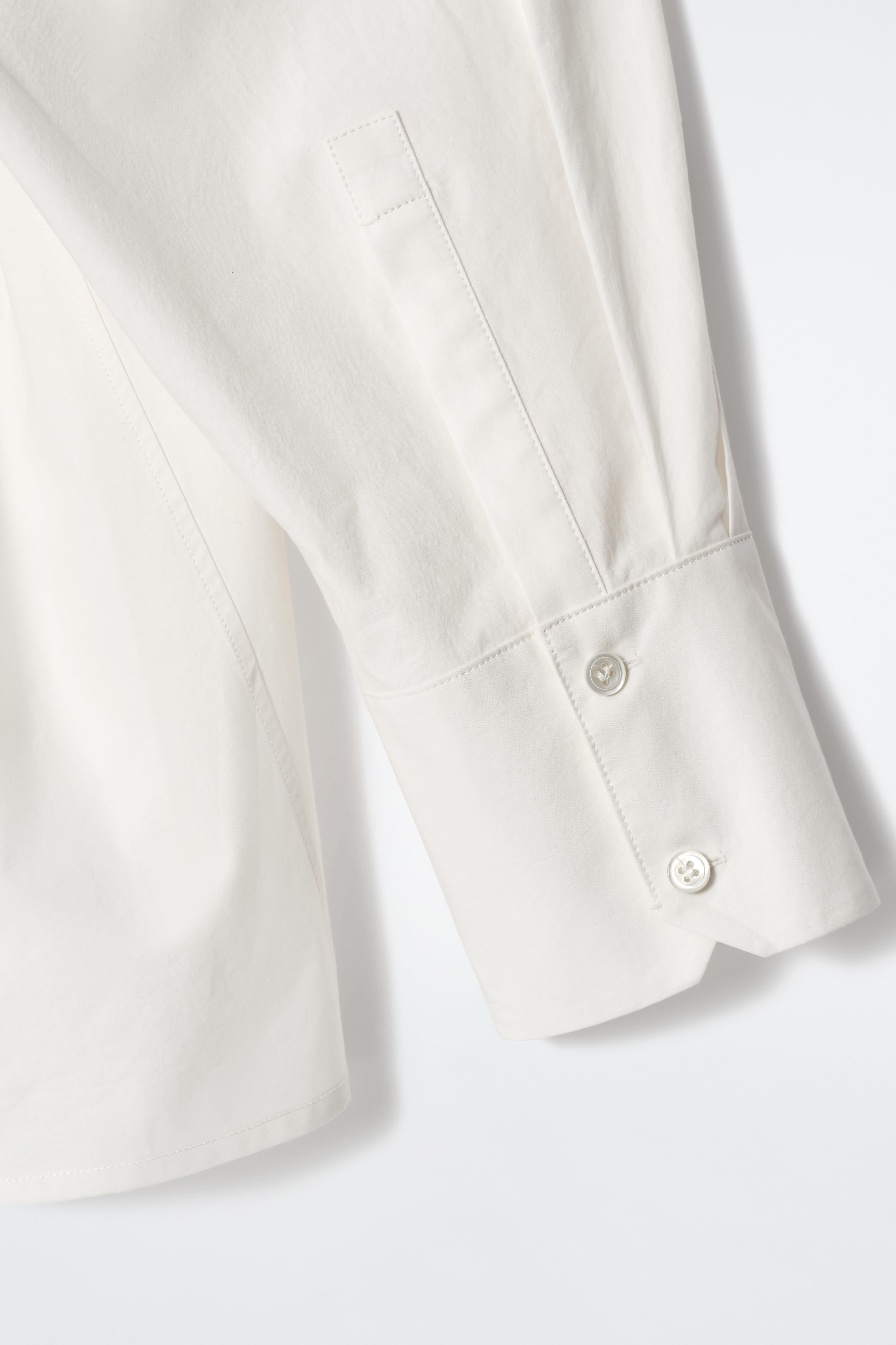 COLLARLESS HALFPLACKET SHIRT - WHITE | COS