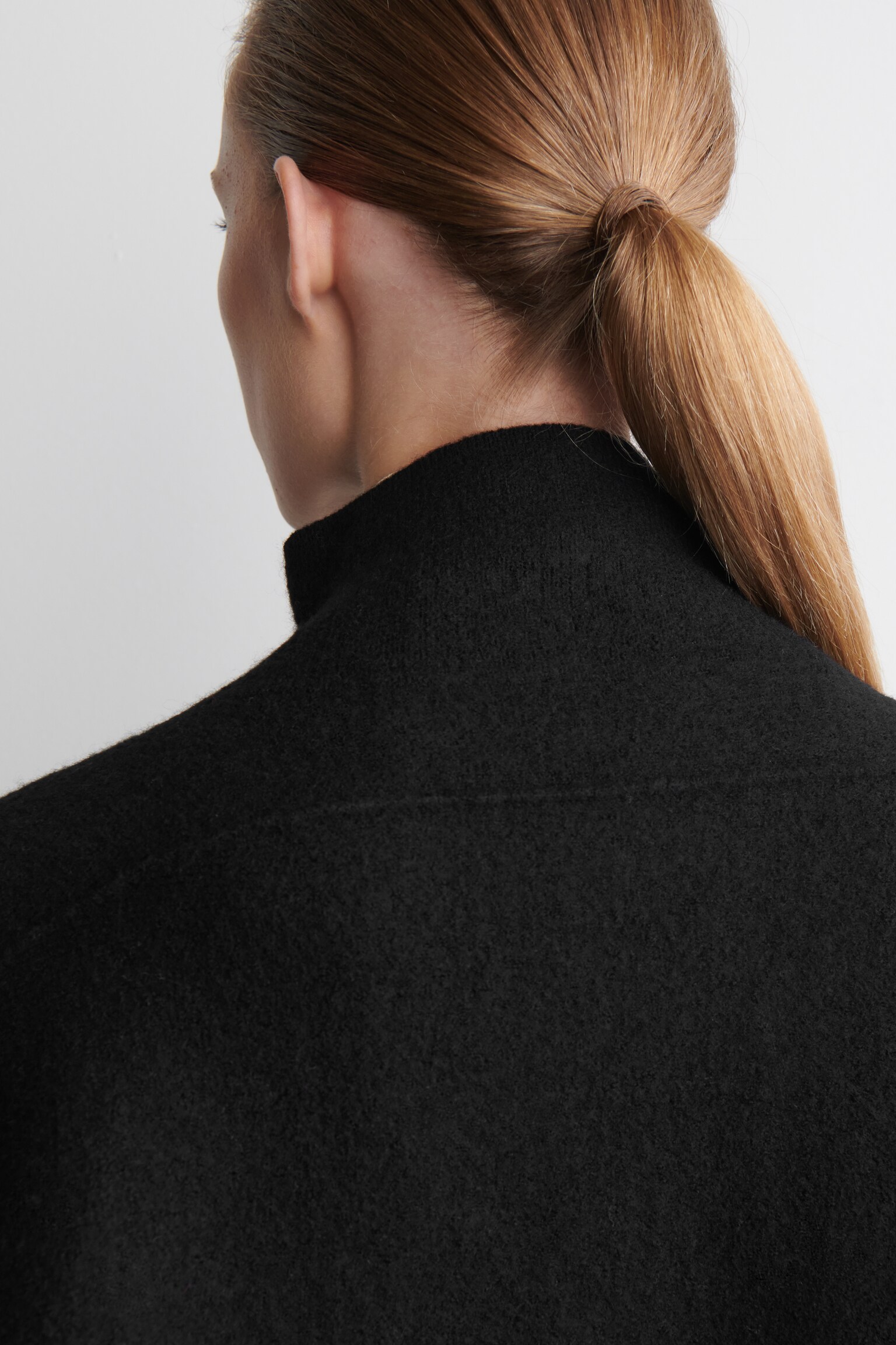 BOILED-WOOL FUNNEL-NECK JUMPER - BLACK/RED/BEIGE - 6