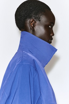 ZIP-UP BLOUSON SHIRT — BLUE 4