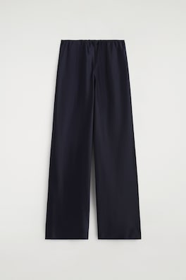 SATIN WIDE-LEG PANTS — NAVY 9