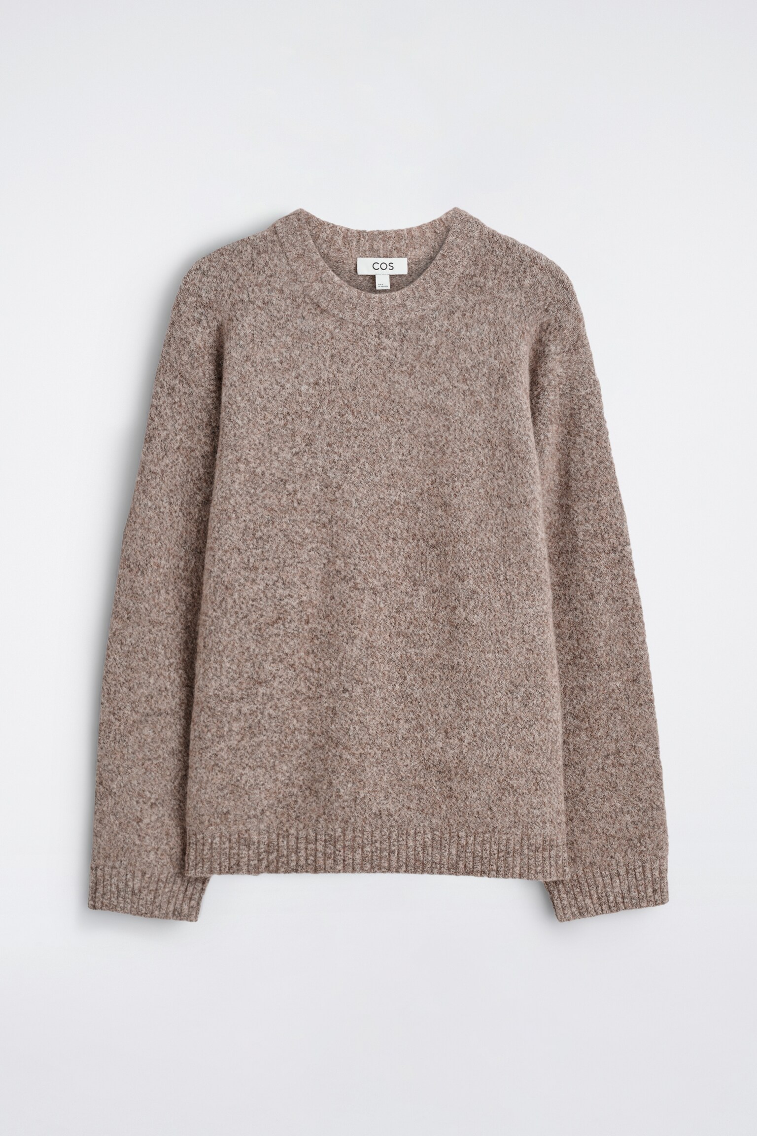 OVERSIZED ALPACA-BLEND CREW-NECK JUMPER - TAUPE MÉLANGE/BLUE MÉLANGE - 2