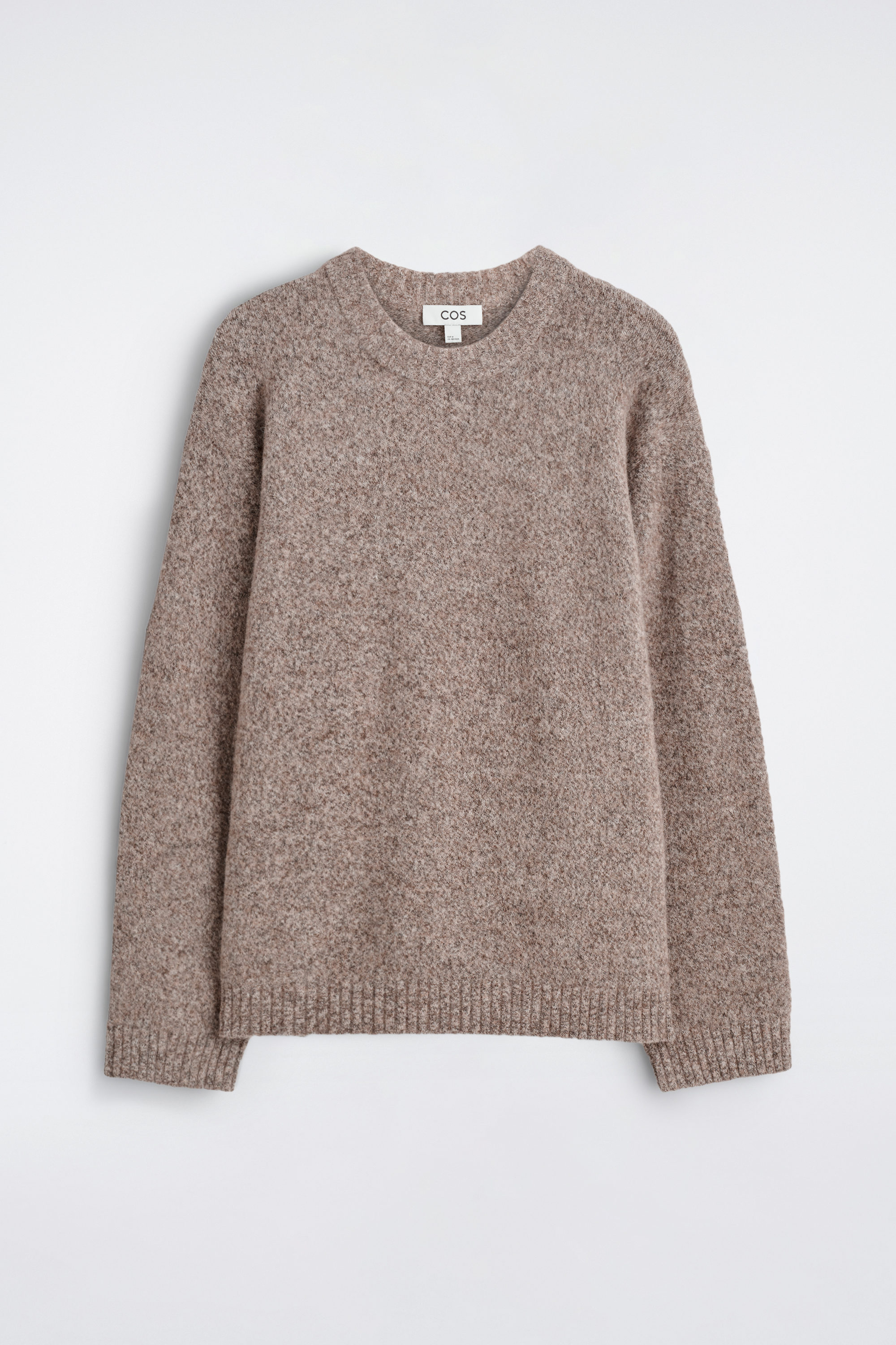 TAUPE トープ Melange Yarn H/S Crew Knit 02 OVERSIZED ALPACA-BLEND CREW-NECK SWEATER - TAUPE MELANGE | COS