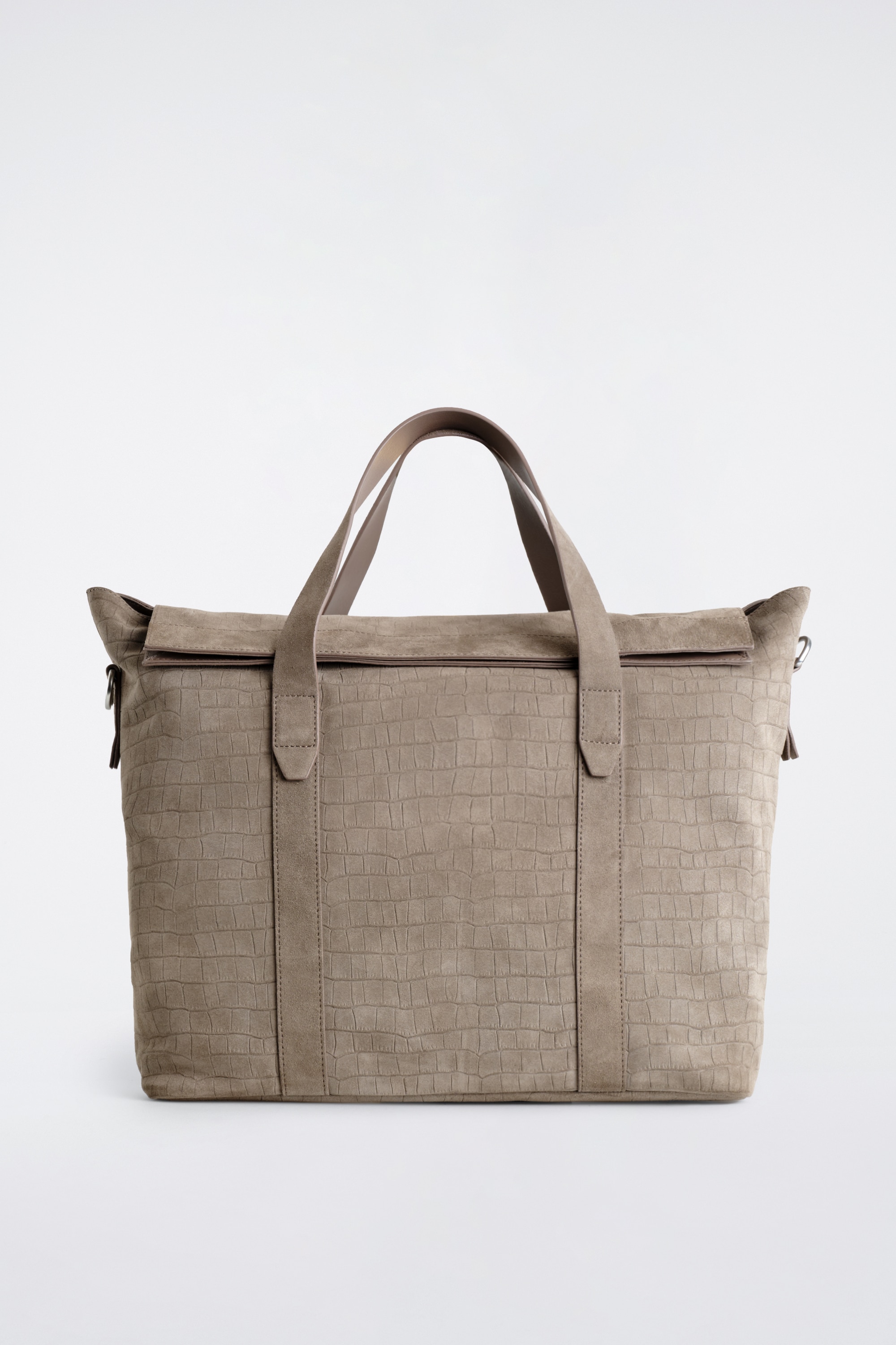 BRUNSWICK MESSENGER BAG - CROC-EFFECT SUEDE