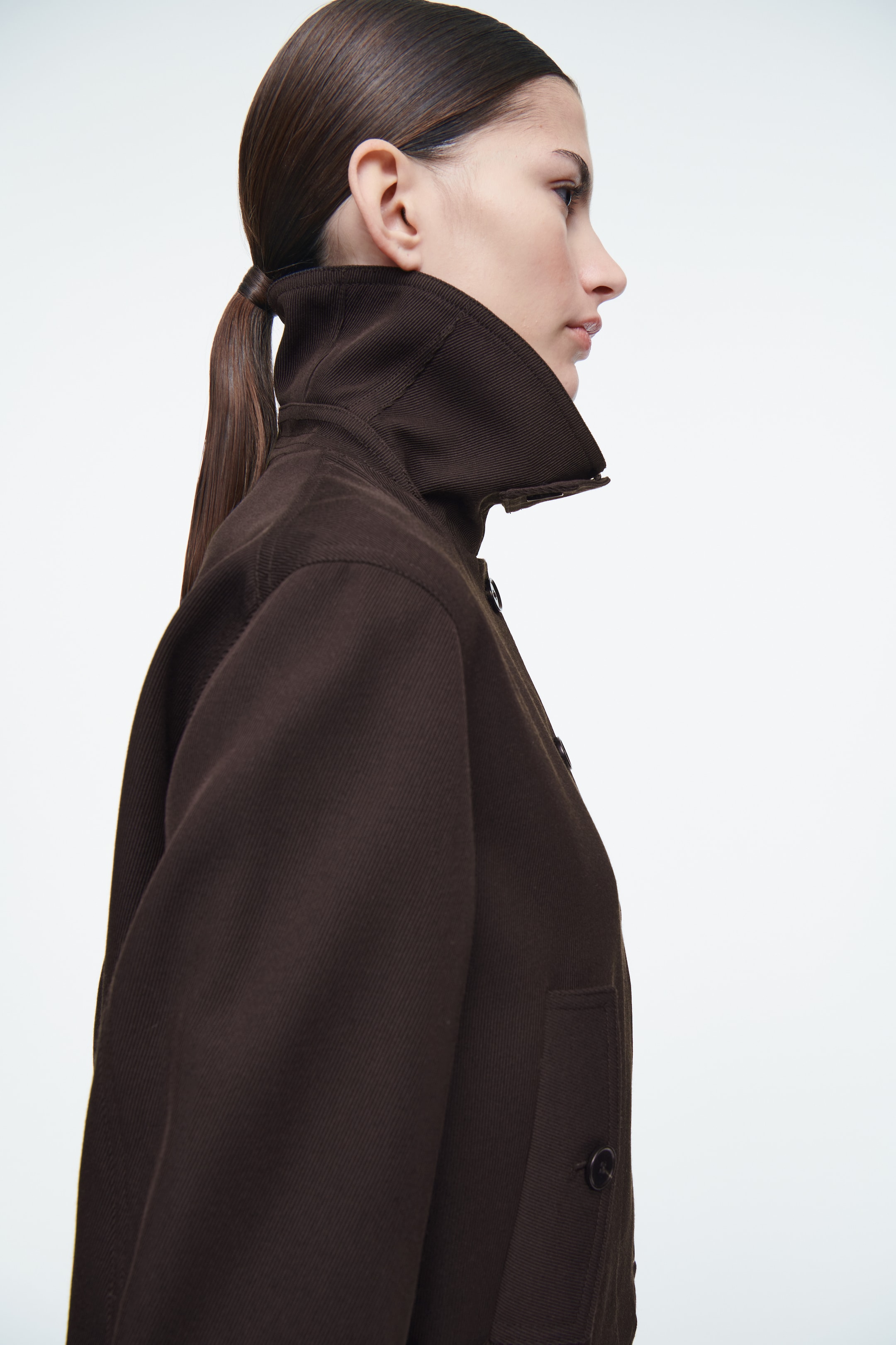 Grösseres Bild ansehen: OVERSIZED-JACKE AUS WOLL-MIX MIT STEHKRAGEN - DUNKELBRAUN - DAMEN | H&M CH 4
