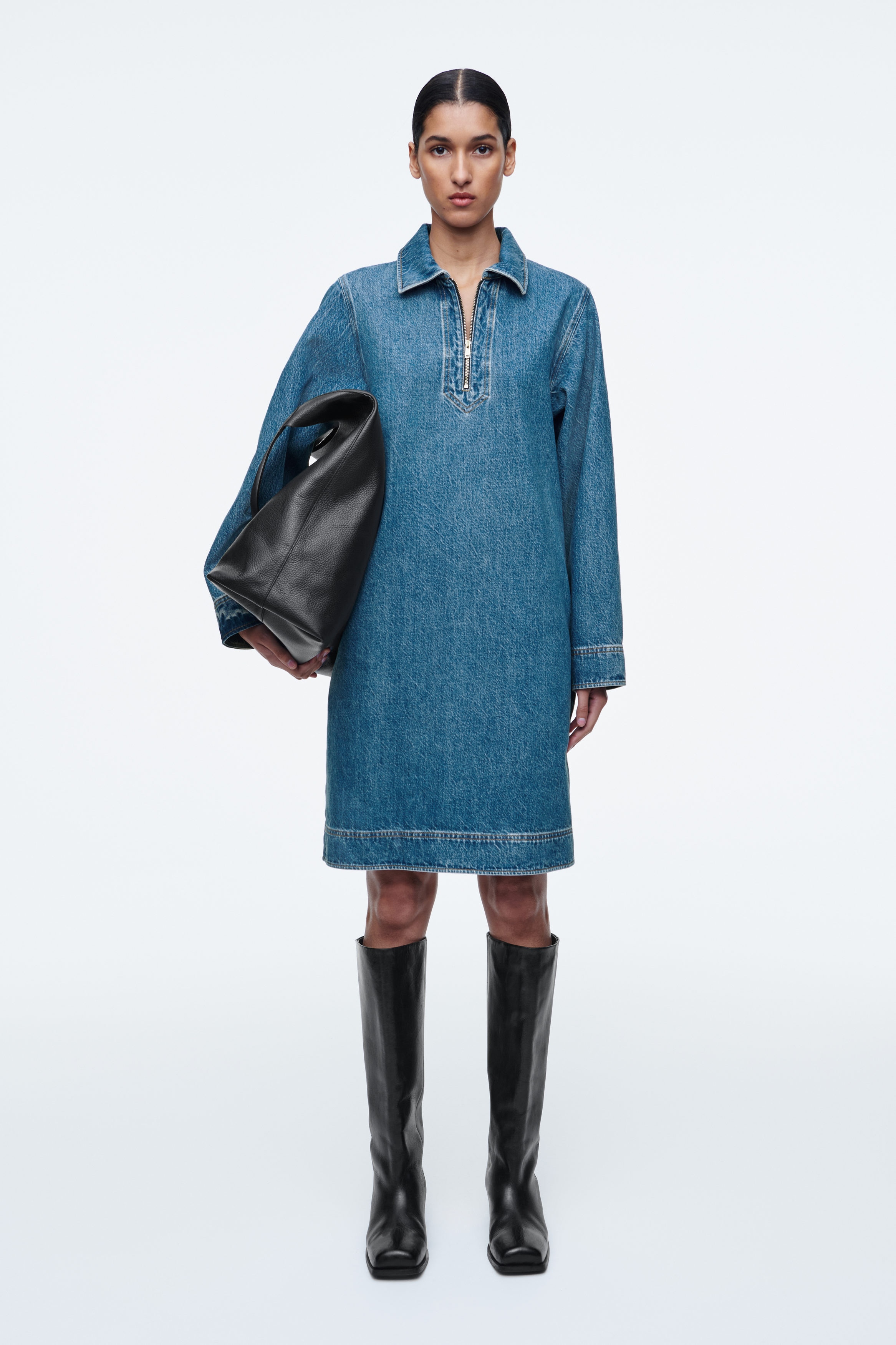 【NONCODE】hoz stitch denim one piece AYAME wide jeans in stretch japanese denim | Women's | KENZO
