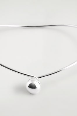 BEADED CUFF NECKLACE — SILVER 2