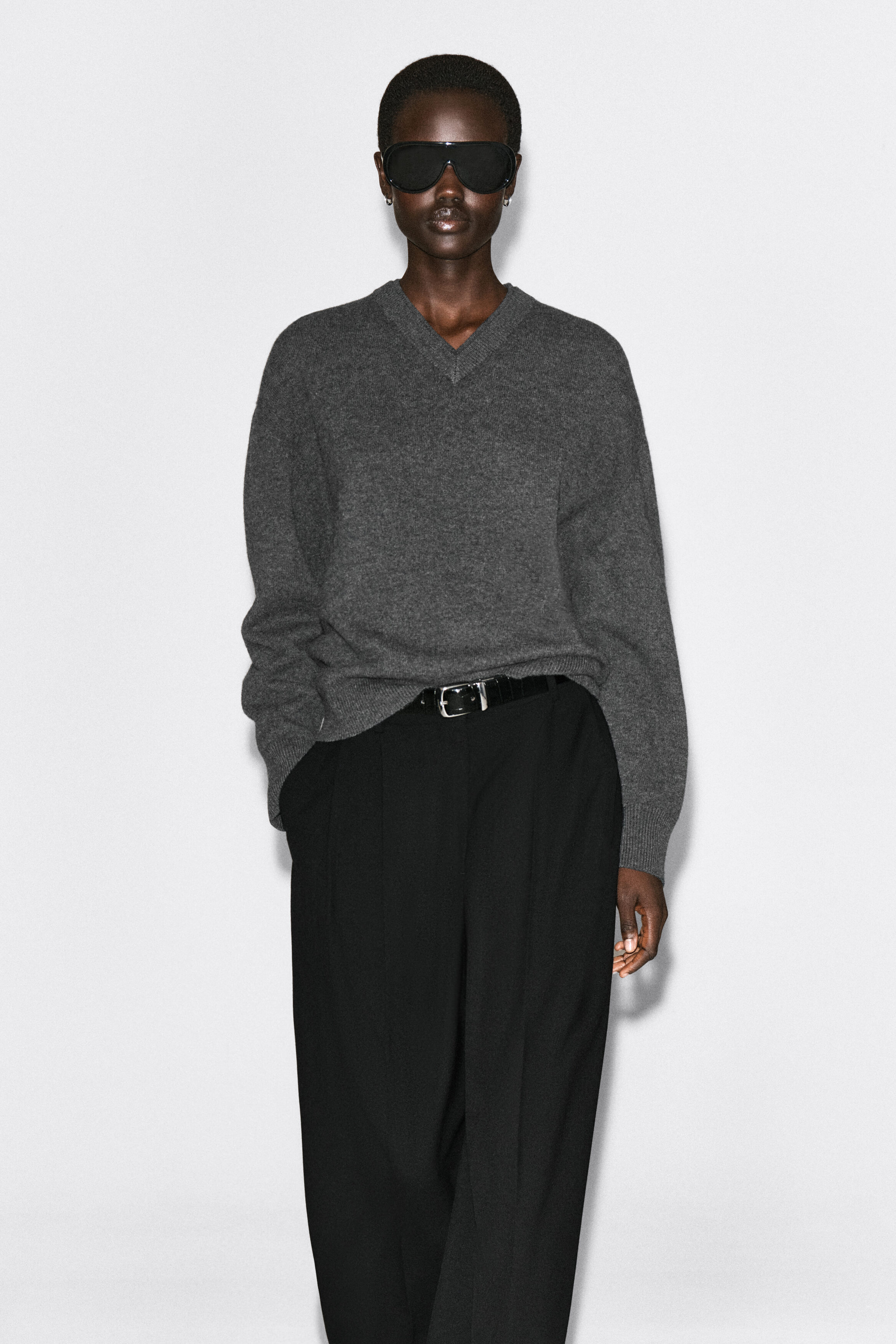Merino Wool Layered V-Neck Sweater by COS