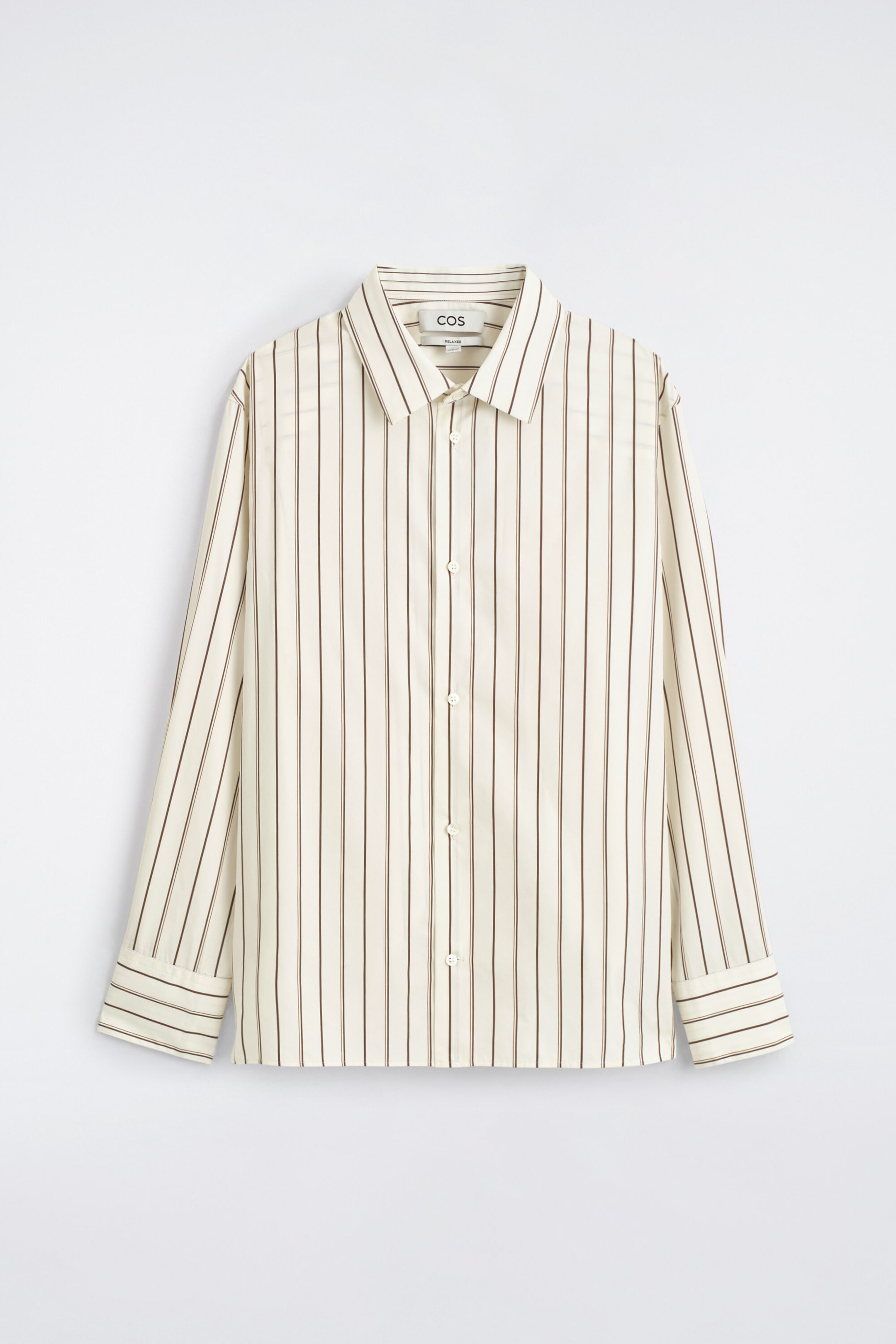 STRIPED STRUCTURED COTTON-SILK SHIRT