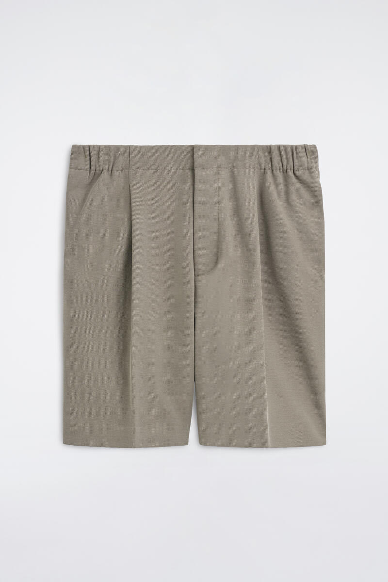 Tailored Bonded-Twill Shorts