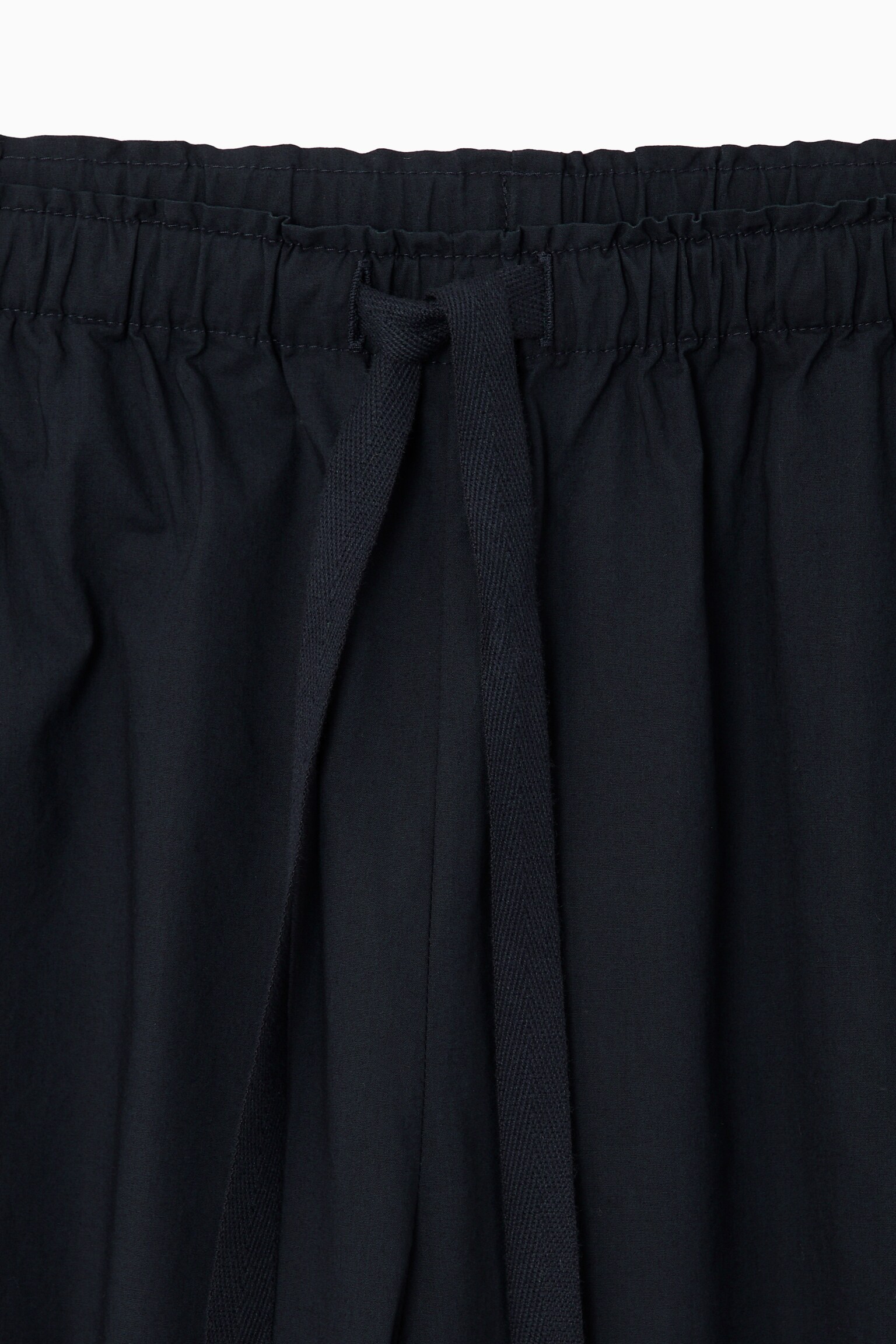 TAPERED DRAWSTRING COTTON TROUSERS - NAVY BLUE - 2