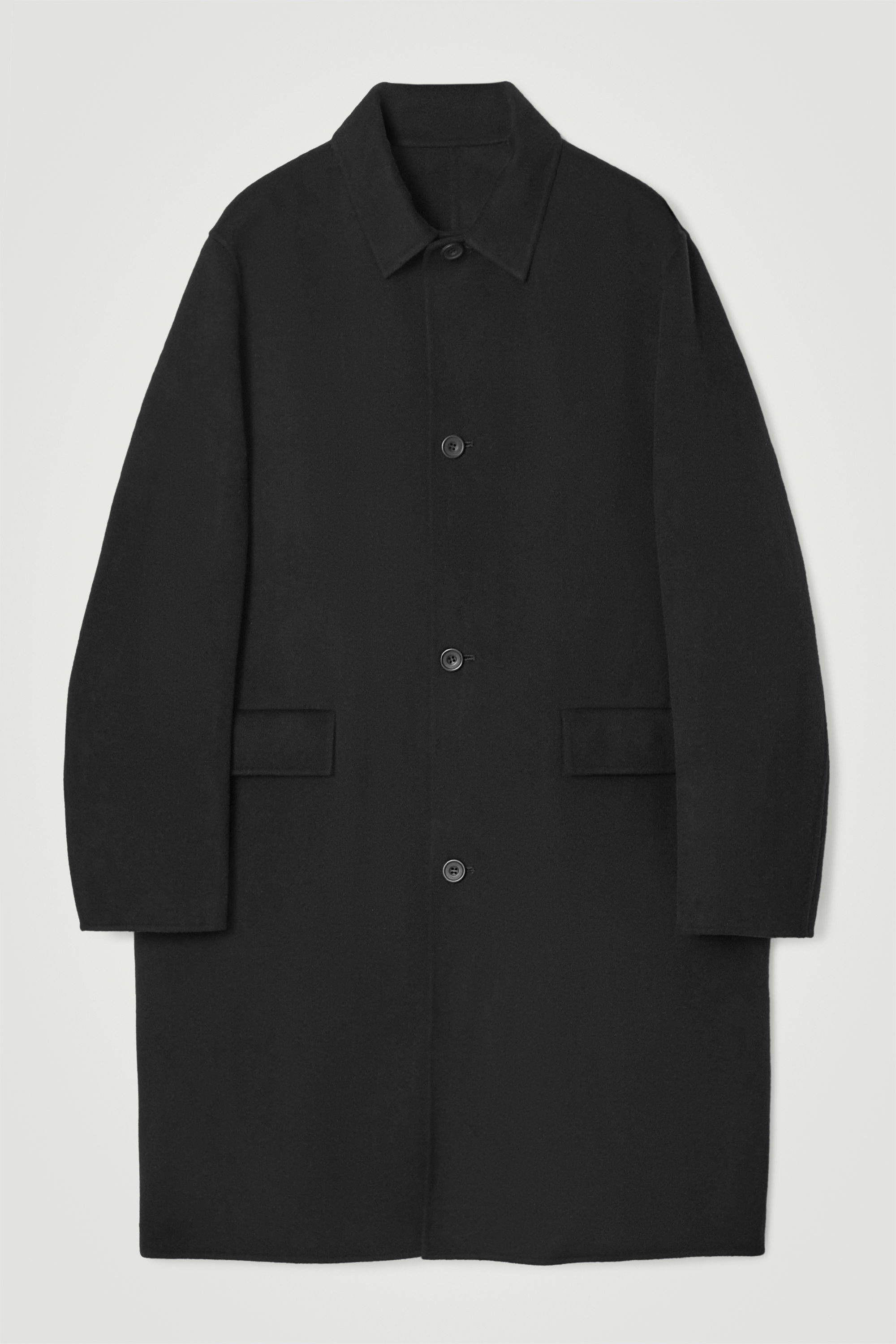 DOUBLE-FACED WOOL COAT - BLACK | COS