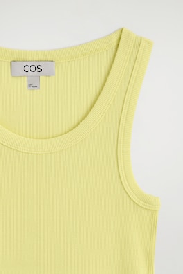 RIBBED COTTON TANK TOP — YELLOW 6