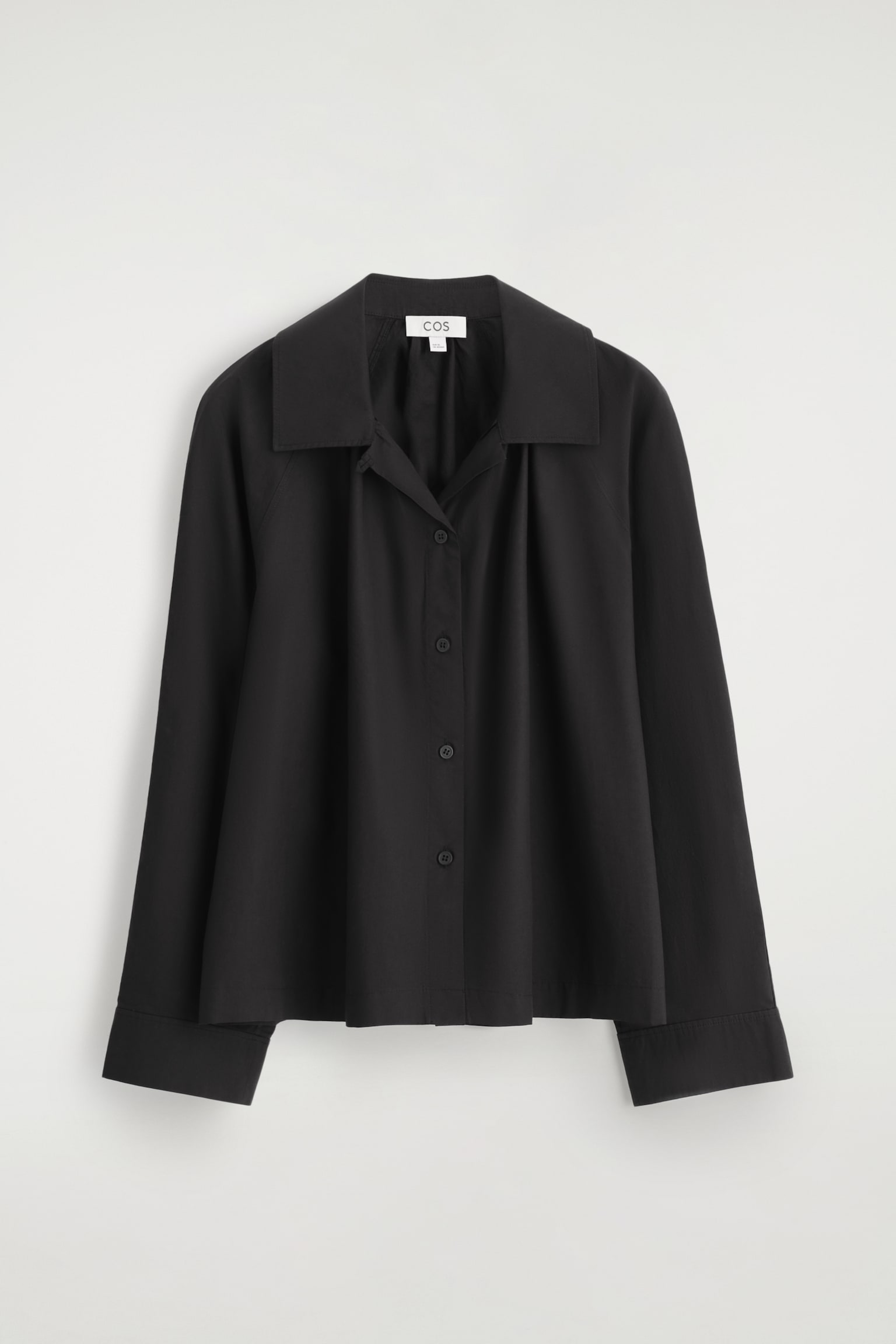 GATHERED PIMA COTTON SHIRT - NEGRO/BLANCO - 2