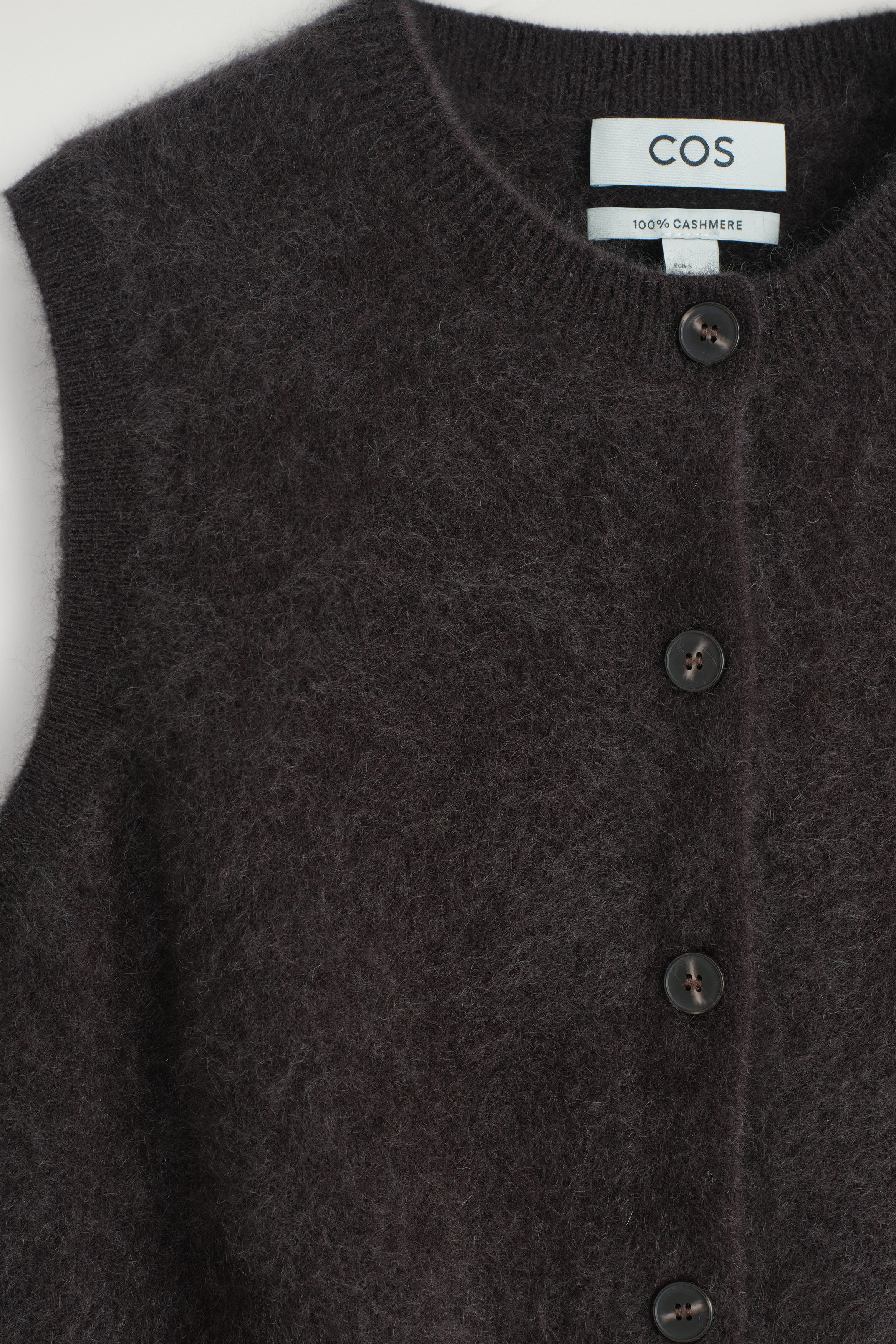 BRUSHED-CASHMERE VEST - DARK BROWN | COS US
