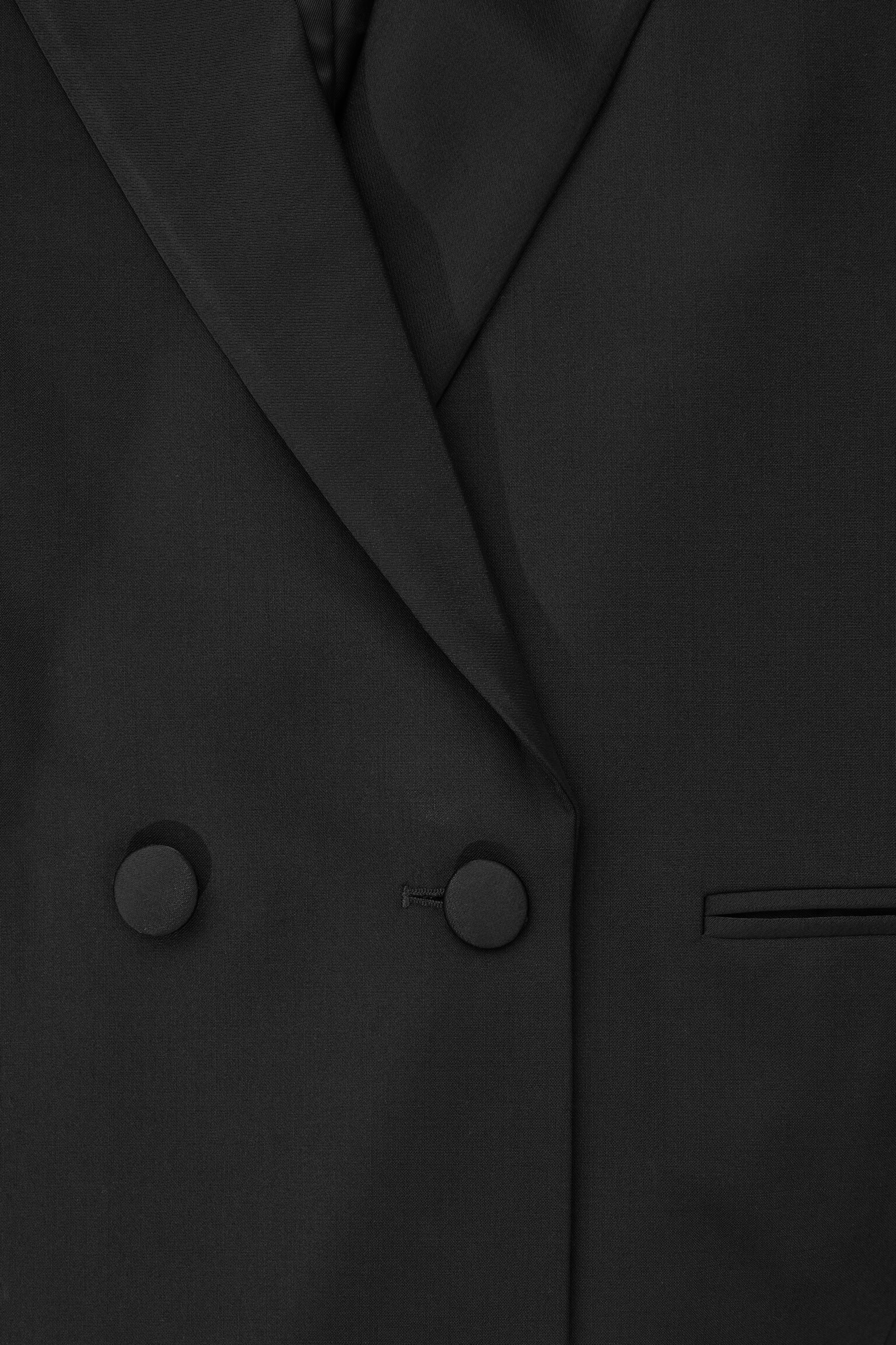 BLAZER DE SMOKING POWER-SHOULDER LAINE - NOIR - 2