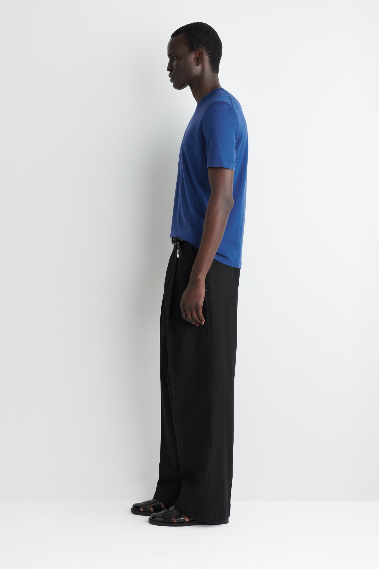 T-SHIRT SLIM EN MAILLE DE SOIE - BLEU/GRIS/BEIGE/NOIR - 5