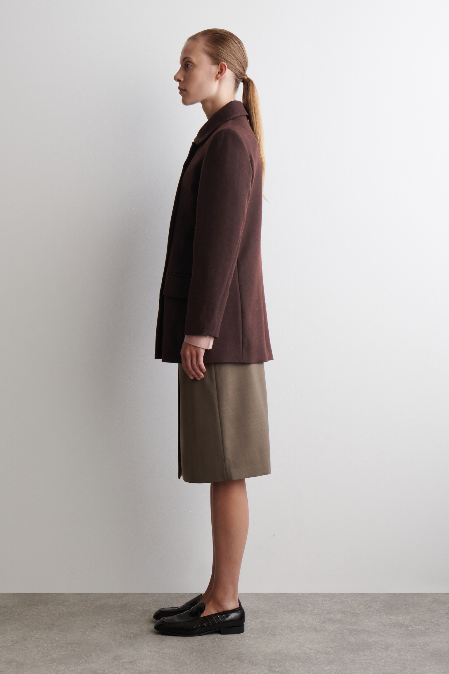 VESTE DE TAILLEUR EN LAINE MÉLANGÉE - BRUN FONCÉ/NOIR - 6