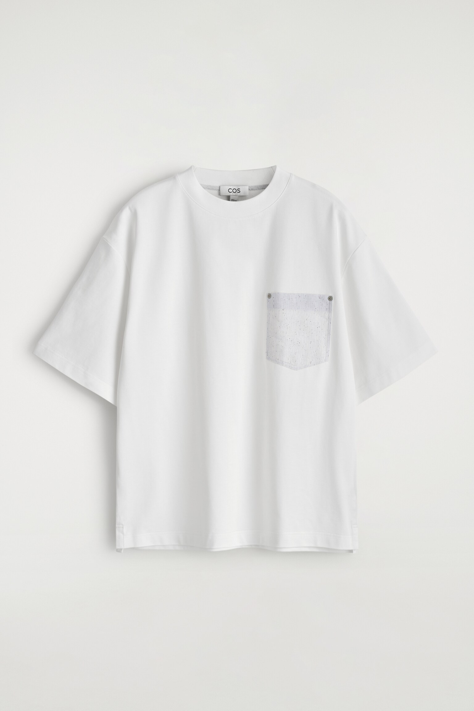 T-SHIRT OVERSIZE À POCHE TISSÉE - BLANC - 2