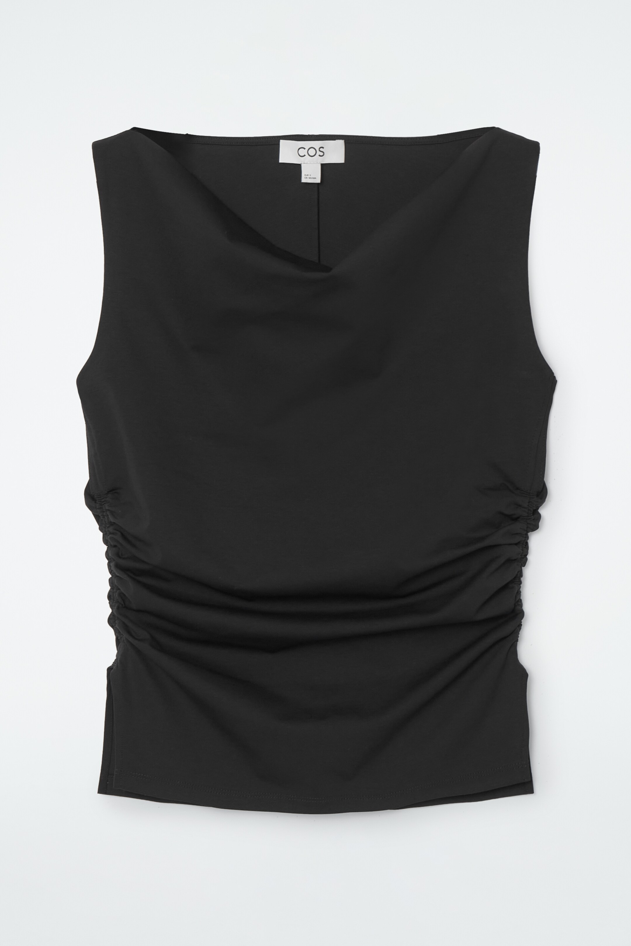 View larger image: COWL-NECK GATHERED SLEEVELESS TOP - BLACK - Ladies | H&M GB 1