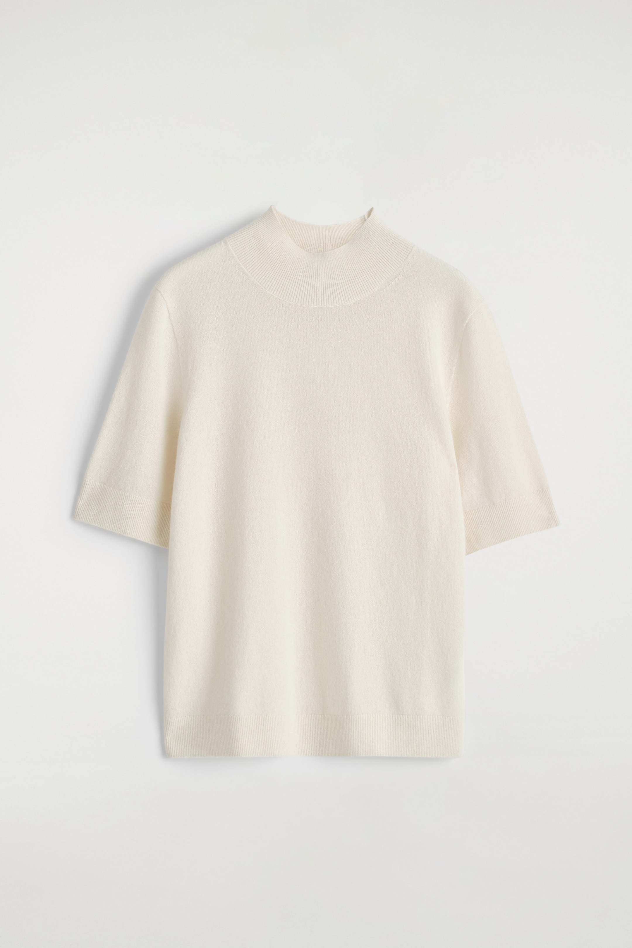 CASHMERE MOCK-NECK T-SHIRT