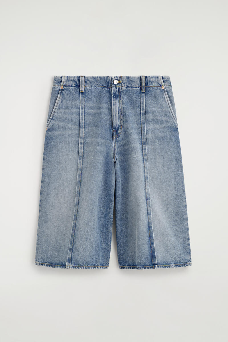 COS Pintucked Denim Culottes Blue Women's Size 44