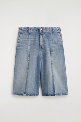 PINTUCKED DENIM CULOTTES — BLUE 6