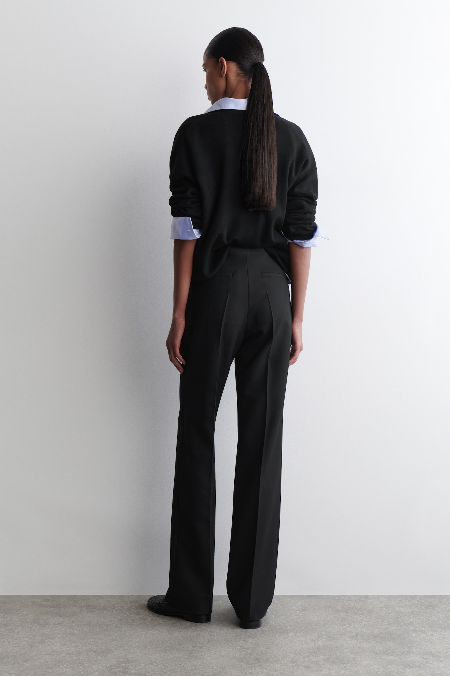 PANTALÓN FORMAL EN MEZCLA DE LANA - NEGRO - 3