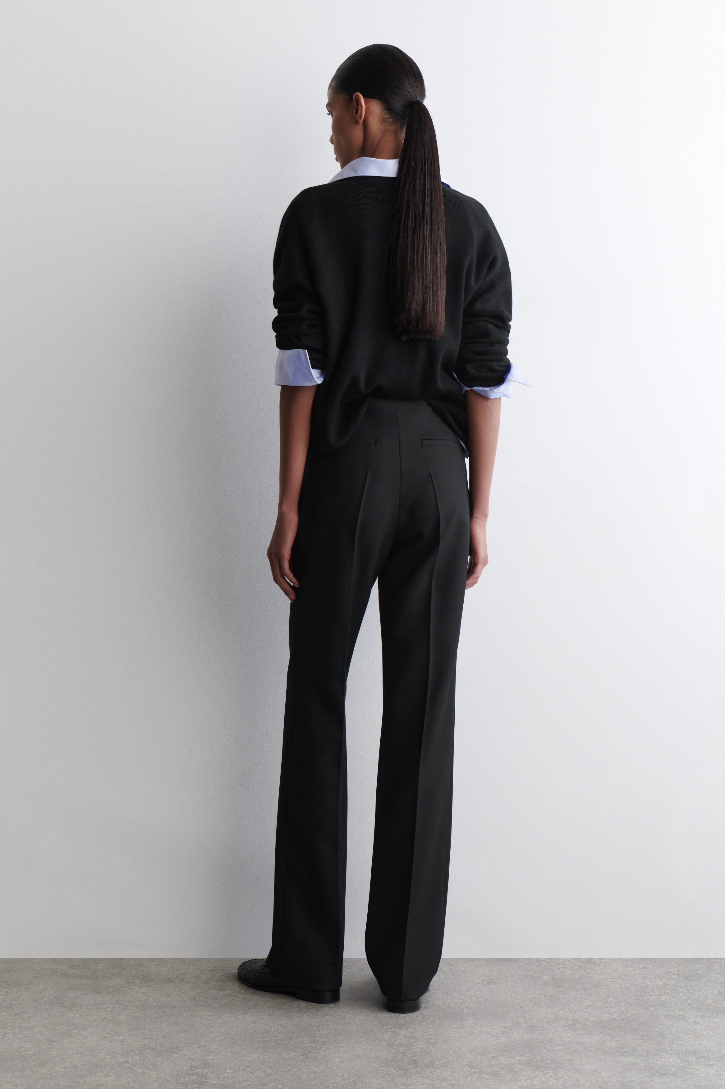 パンツ・ボトムスその他 Belted Tailored Wool-Blend Pants 50TH ANNIVERSARY WOOL BLEND BELTED PANTS - Black | ZARA