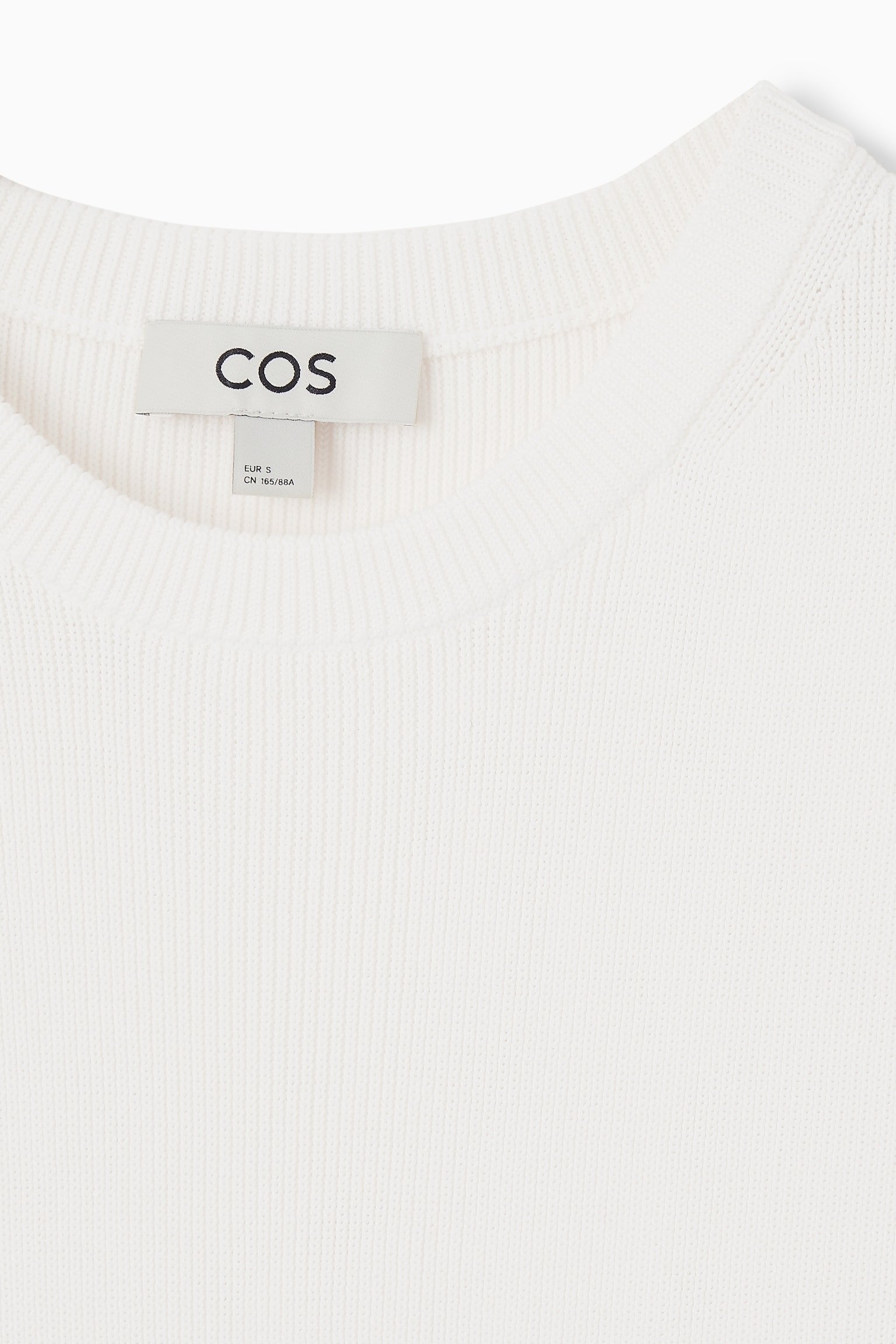 RIBBED-KNIT DROPPED-WAIST MINI DRESS - WHITE - 2