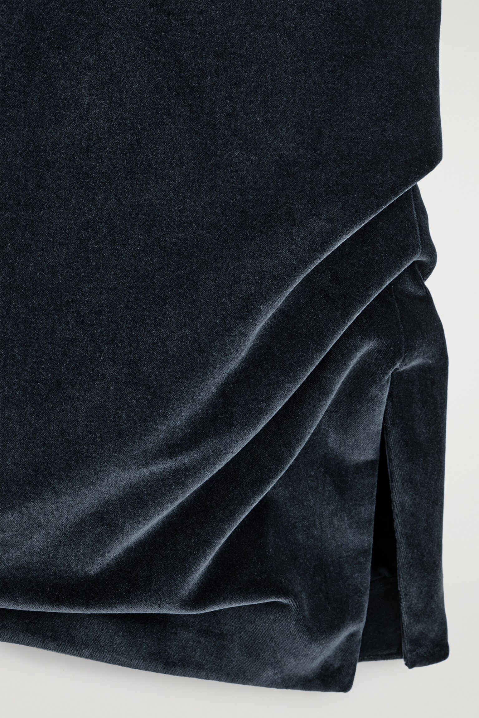 ASYMMETRIC VELVET TOP - NAVY/DARK BROWN - 4