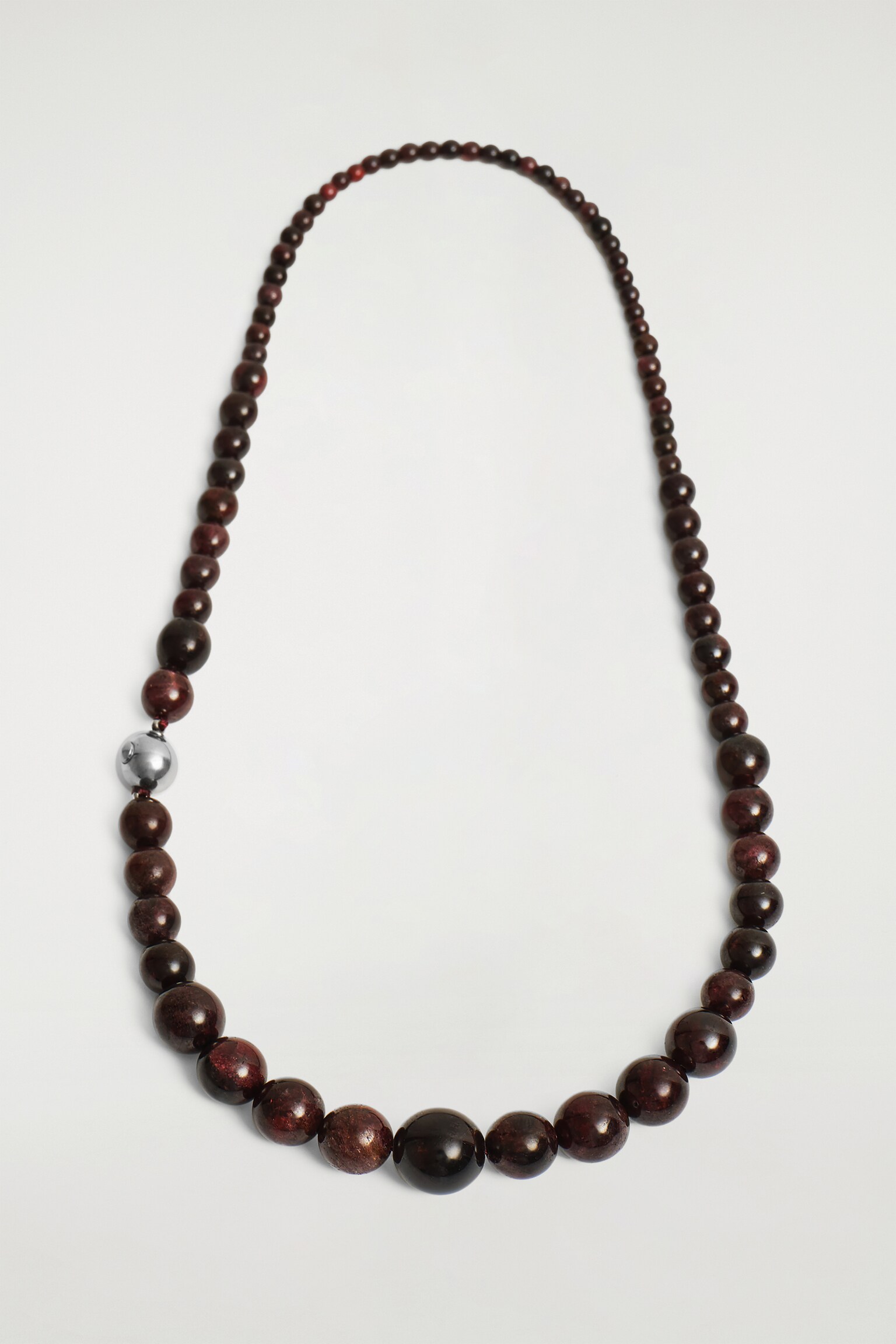COLLIER PERLÉ DE GRENAT - BRUN FONCÉ - 2