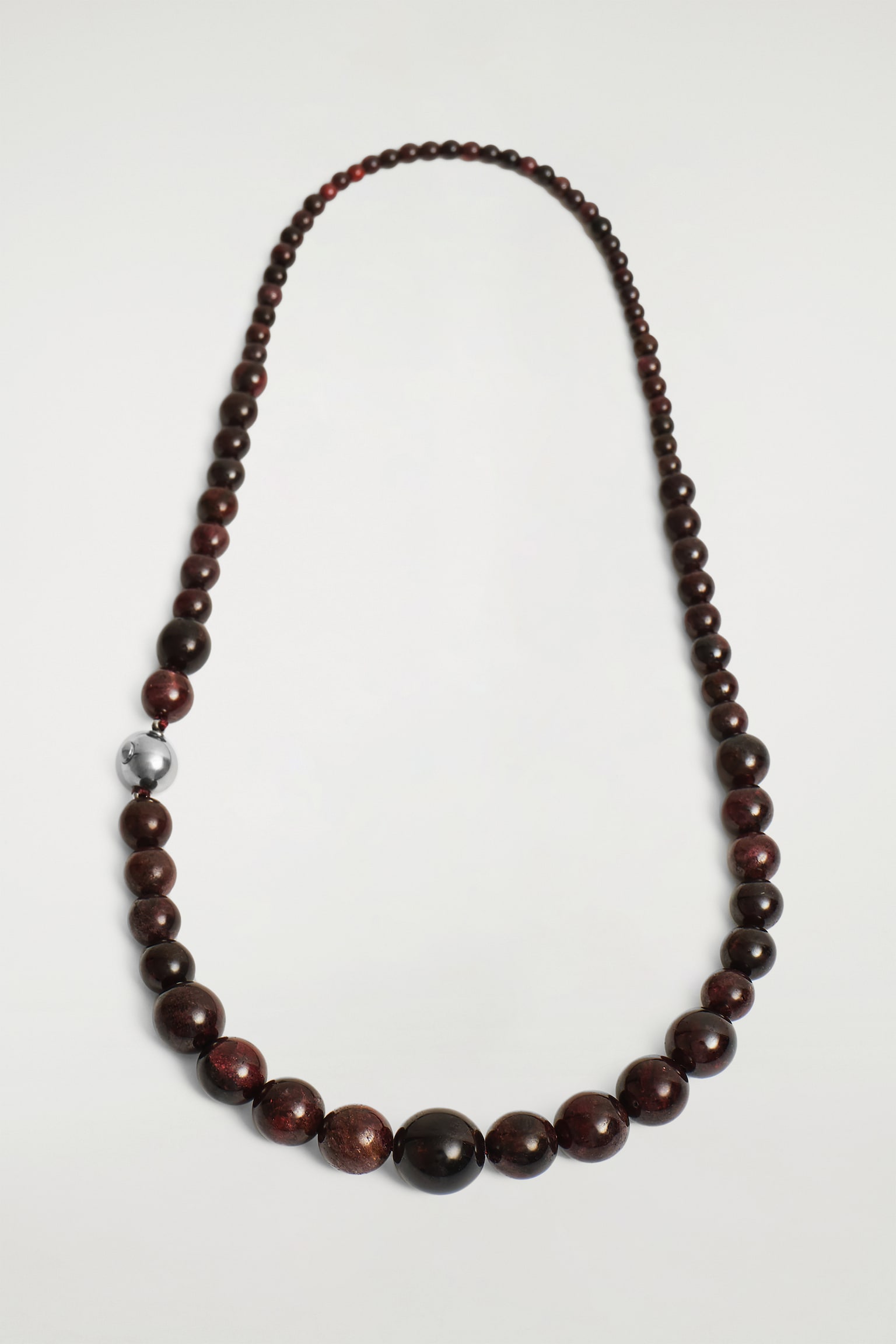COLLIER PERLÉ DE GRENAT - BRUN FONCÉ - 2