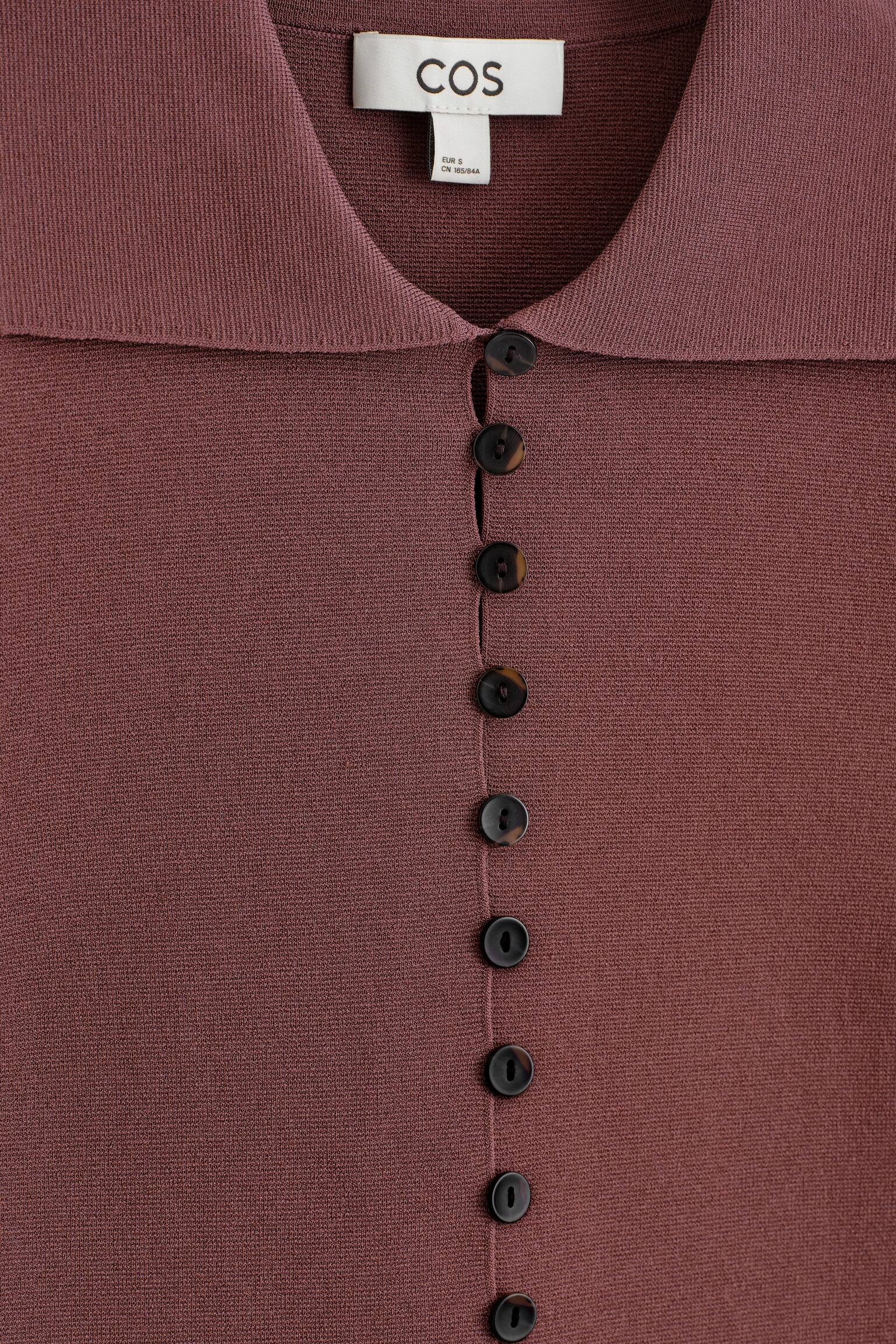 WAISTED MILANO-KNIT CARDIGAN - חום/חום כהה - 5