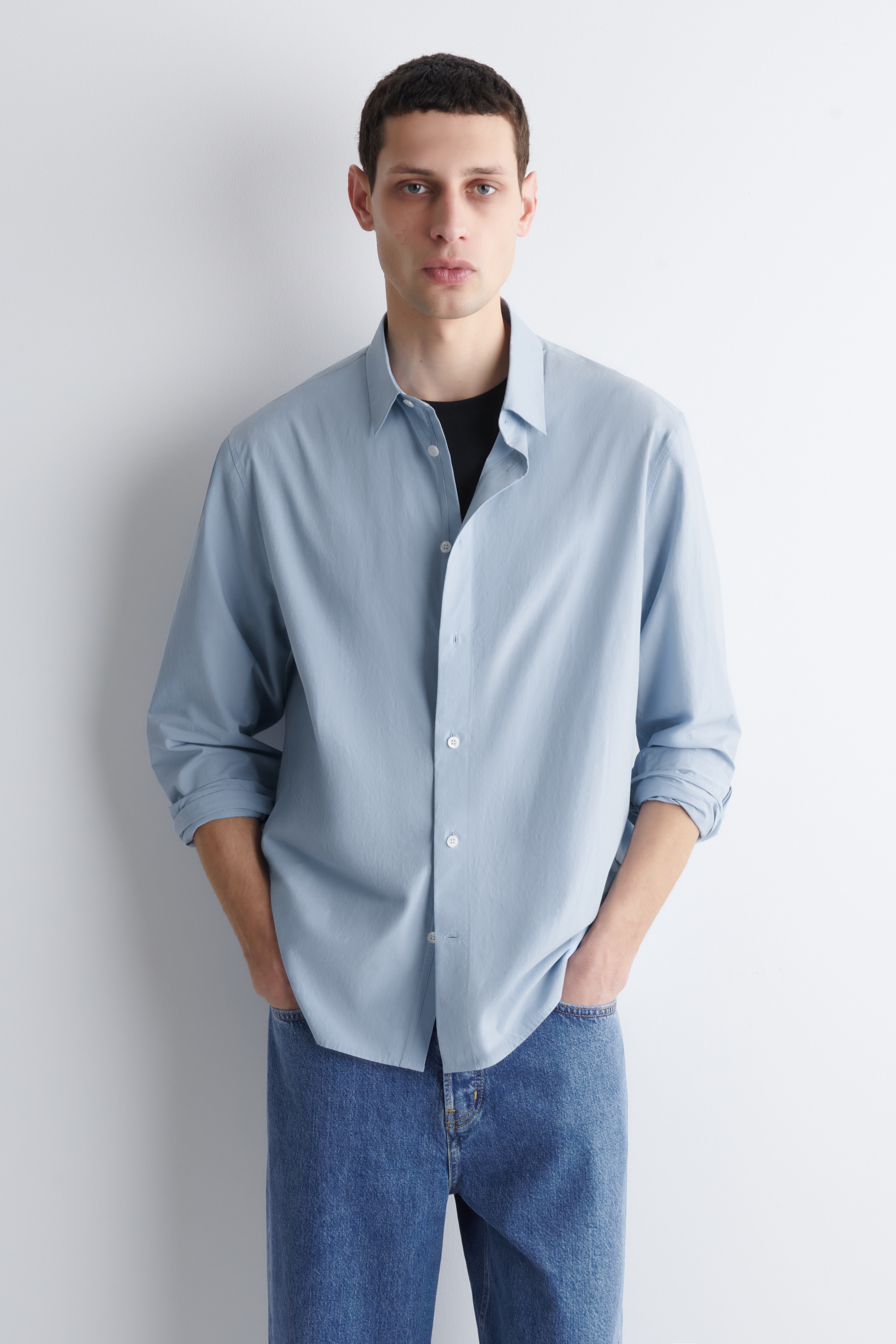 RELAXED PIMA COTTON-POPLIN SHIRT
