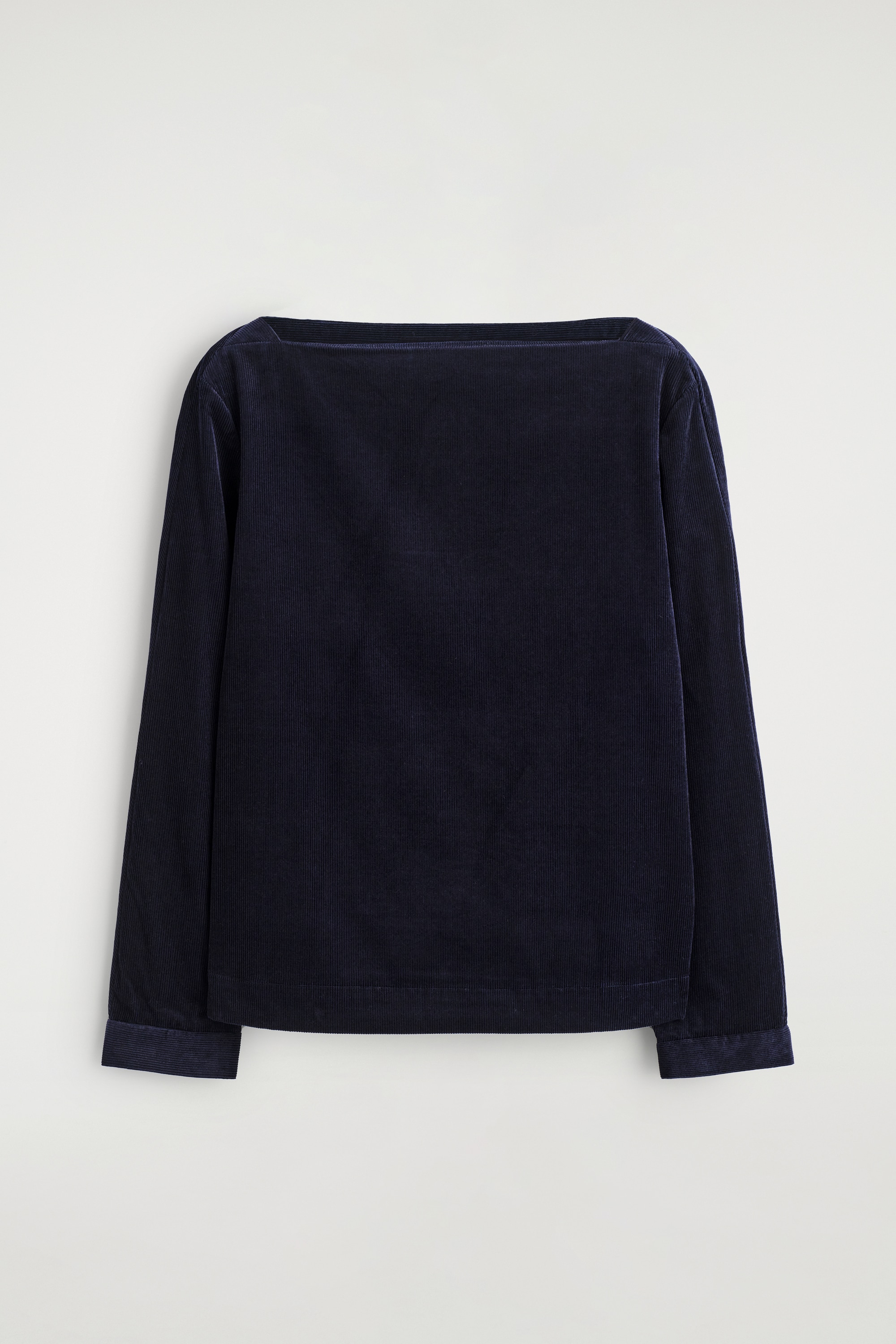 STRAIGHT-NECK CORDUROY TOP - NAVY