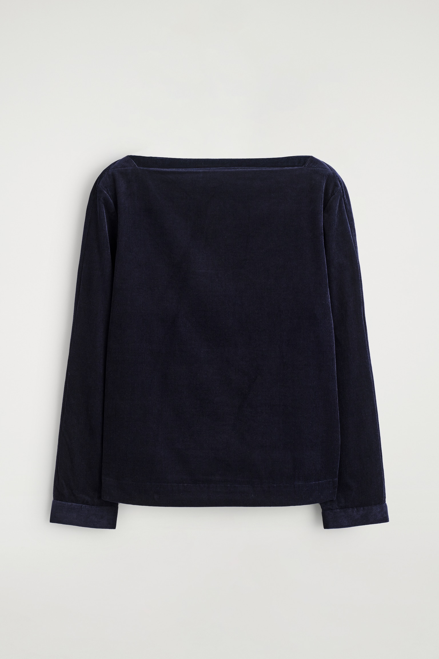 STRAIGHT-NECK CORDUROY TOP - BLU NAVY - 2