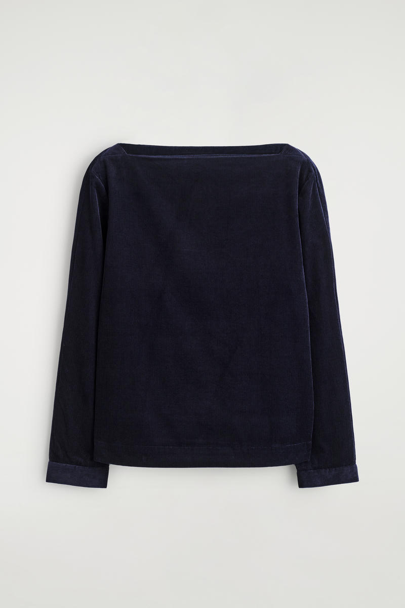 Straight-Neck Corduroy Top