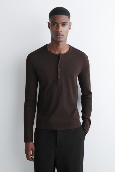 Slim ribbed Henley