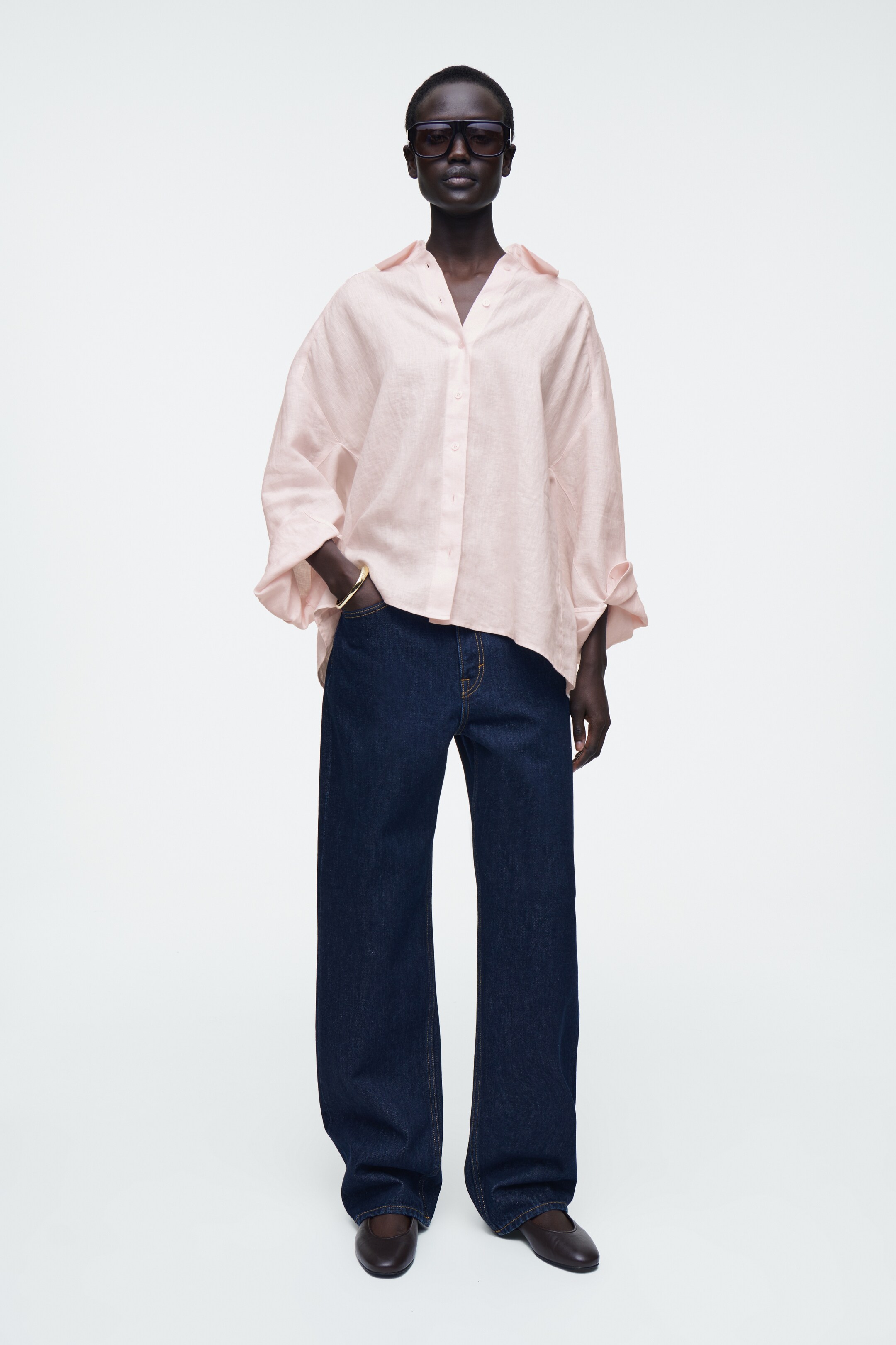 Agrandir l'image: CHEMISE À SILHOUETTE CARRÉE EN LIN - ROSE POUDRÉ - FEMME | H&M FR 2