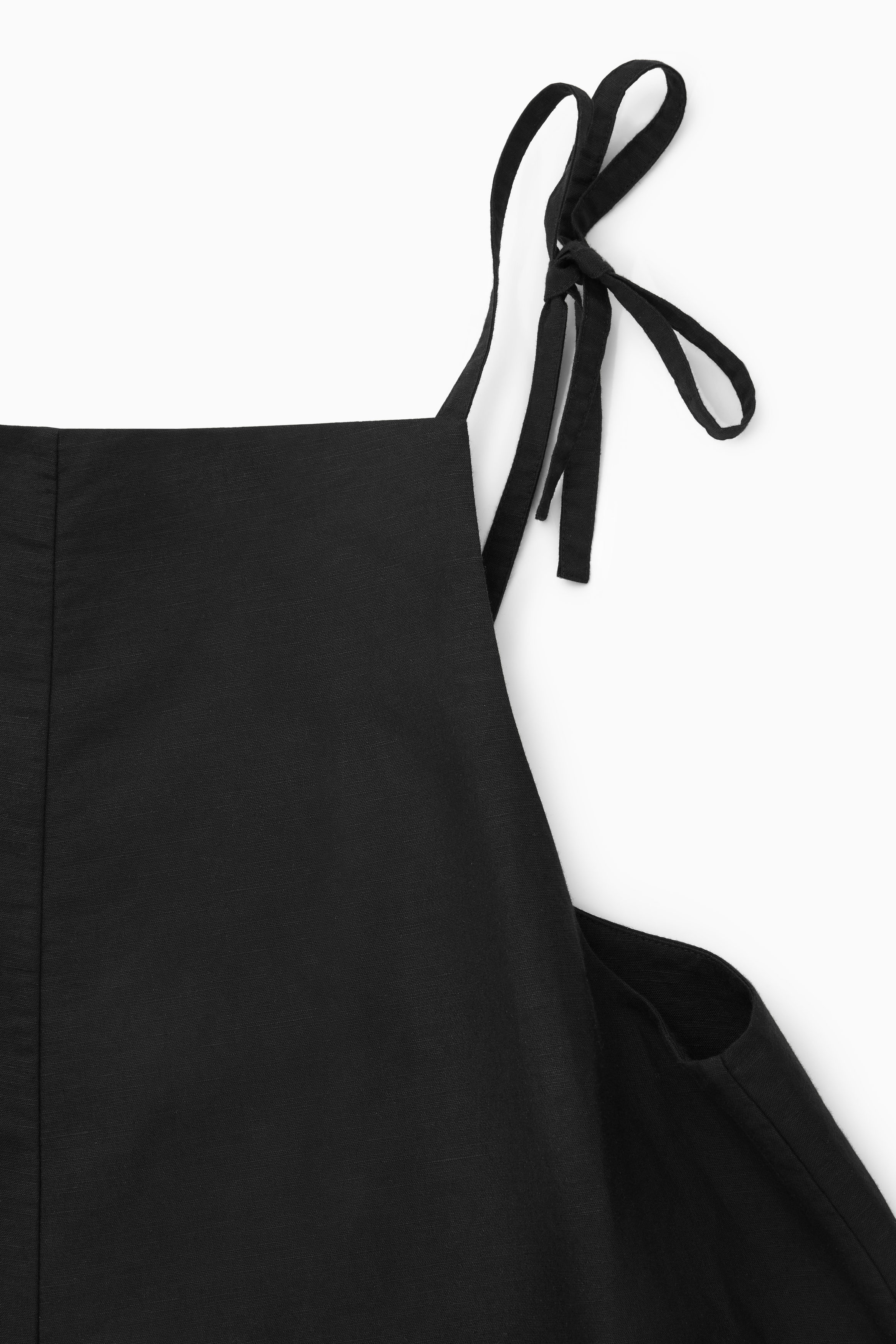 SQUARE-NECK LINEN PLAYSUIT - BLACK | COS GB