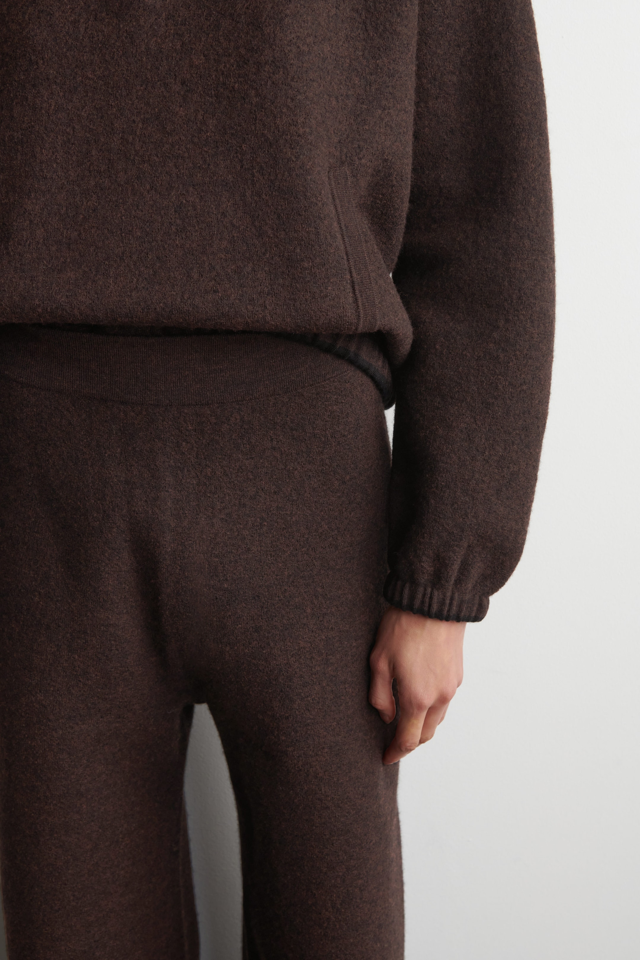 BOILED MERINO WOOL WIDE-LEG PANTS