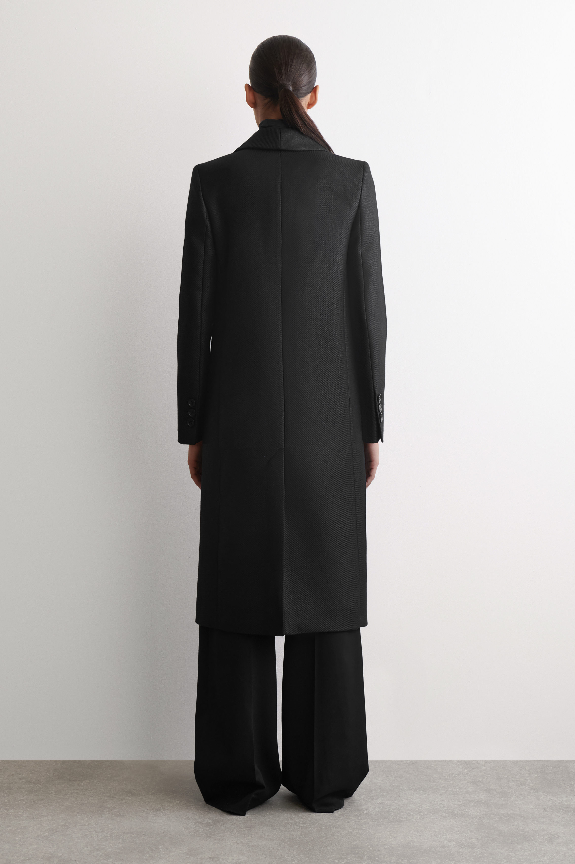 TAILORED METALLIC WOOL-BLEND COAT - BLACK | COS US